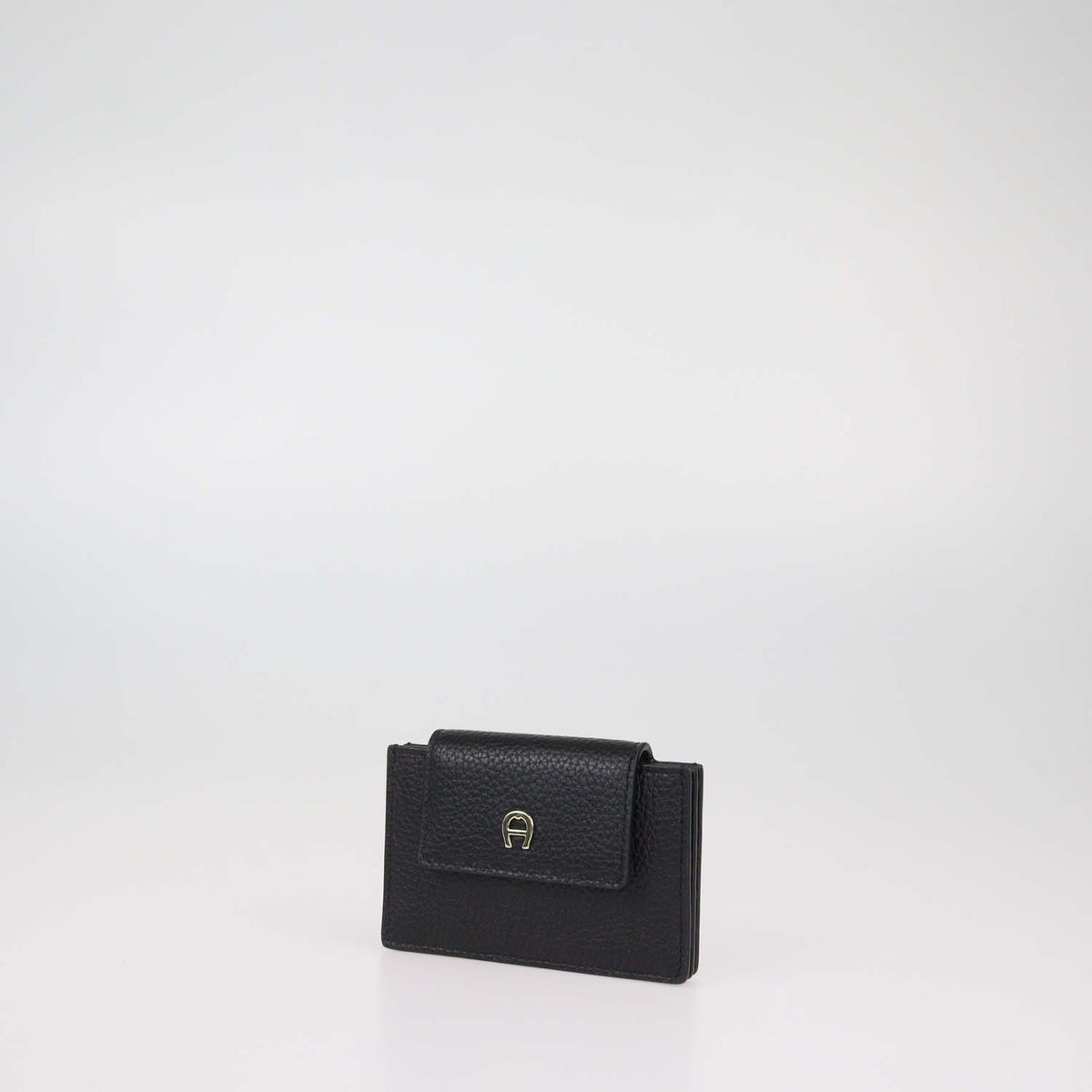 Aigner Black Leather Delia Card Holder