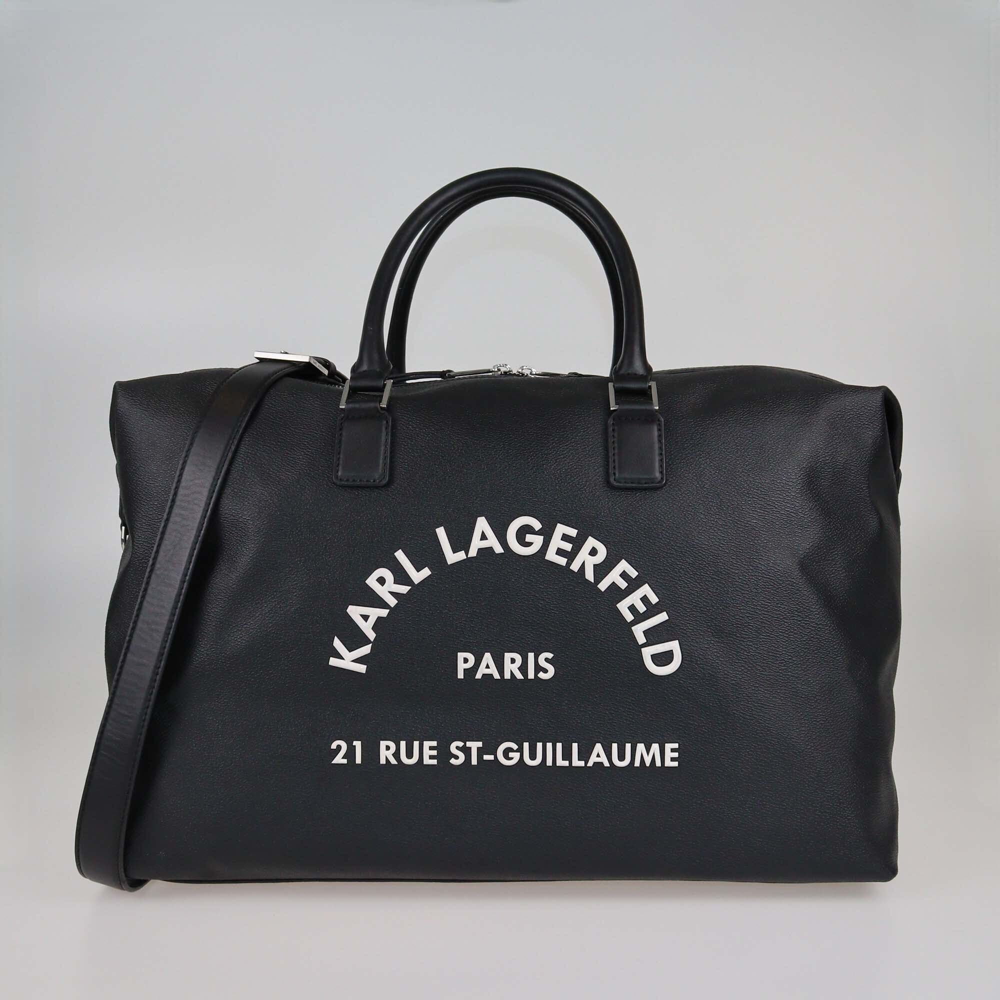 Karl Lagerfeld Black Rue St-Guillaume Weekender Duffle Bag Womens Karl Lagerfeld