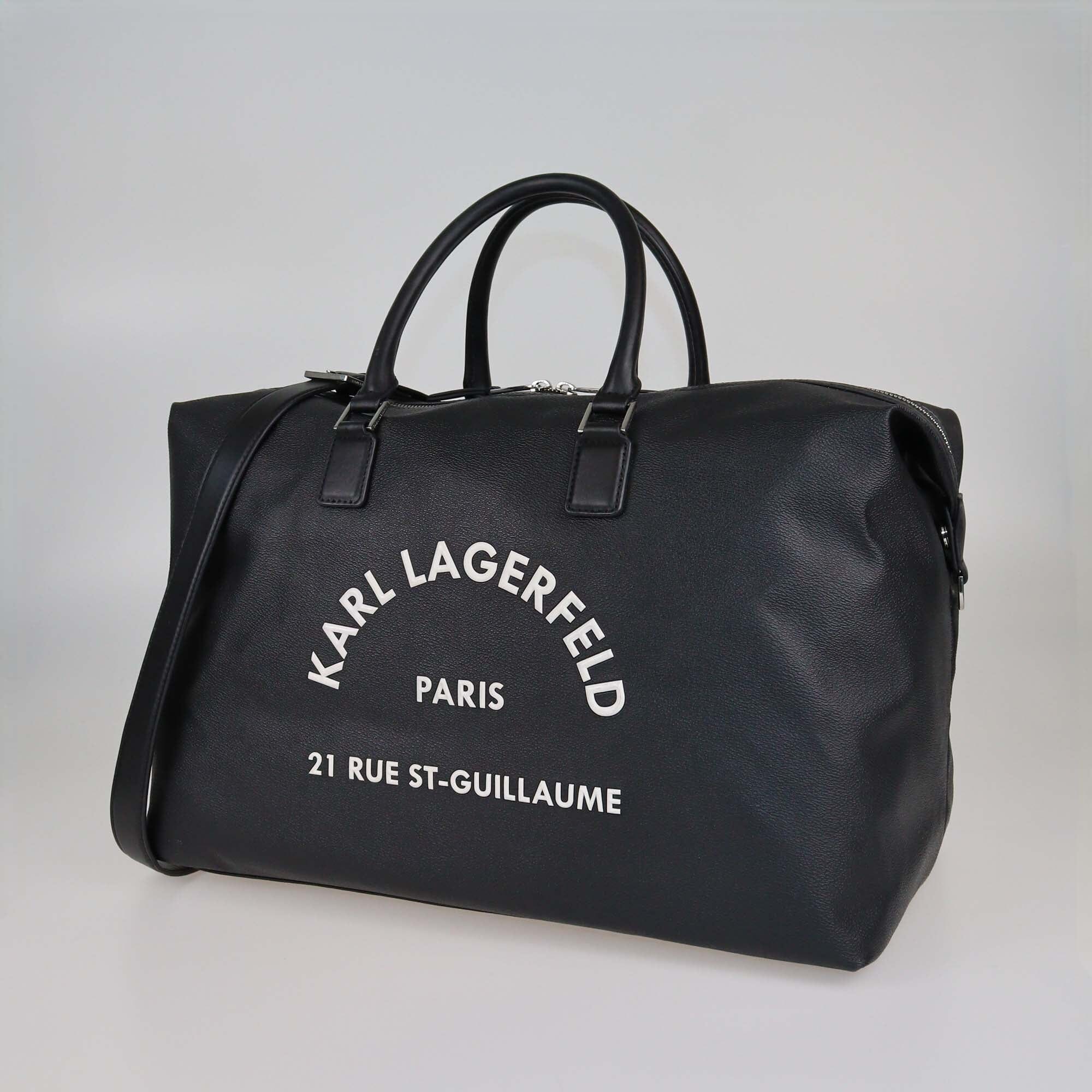 Karl Lagerfeld Black Rue St-Guillaume Weekender Duffle Bag Womens Karl Lagerfeld