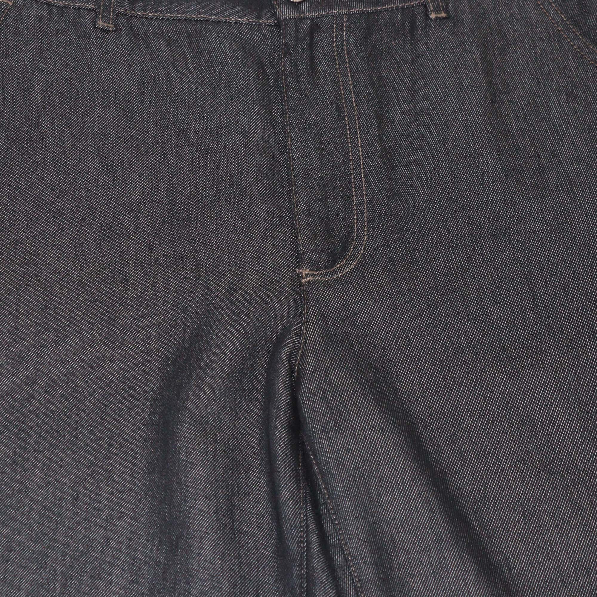 Dolce & Gabbana Black Denim Wide Leg Pants