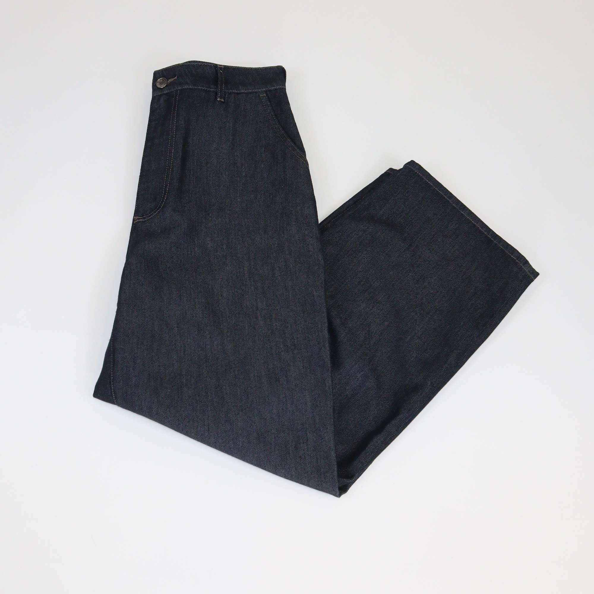 Dolce & Gabbana Black Denim Wide Leg Pants