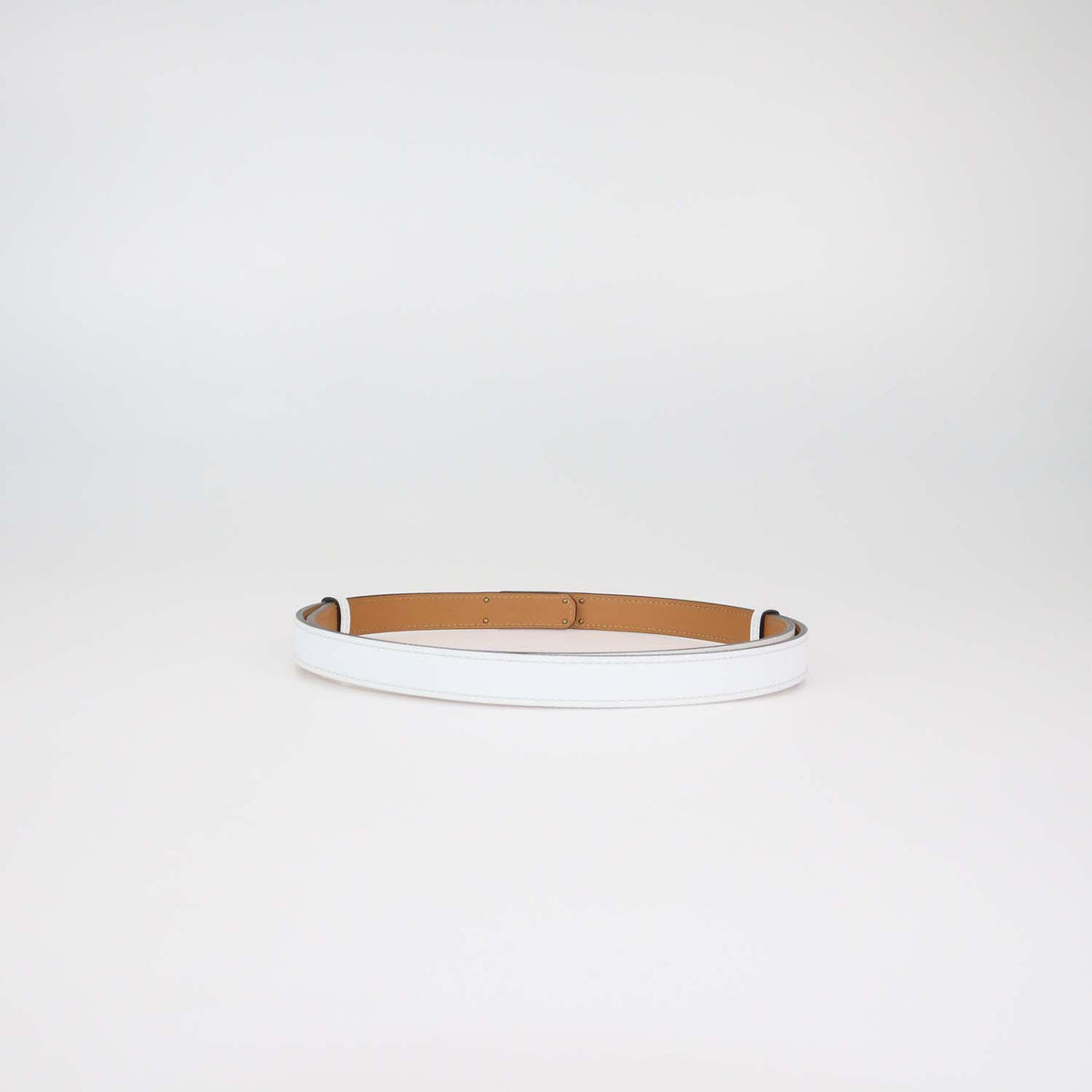 Hermes White Epsom Leather Kelly 18 Adjustable Belt