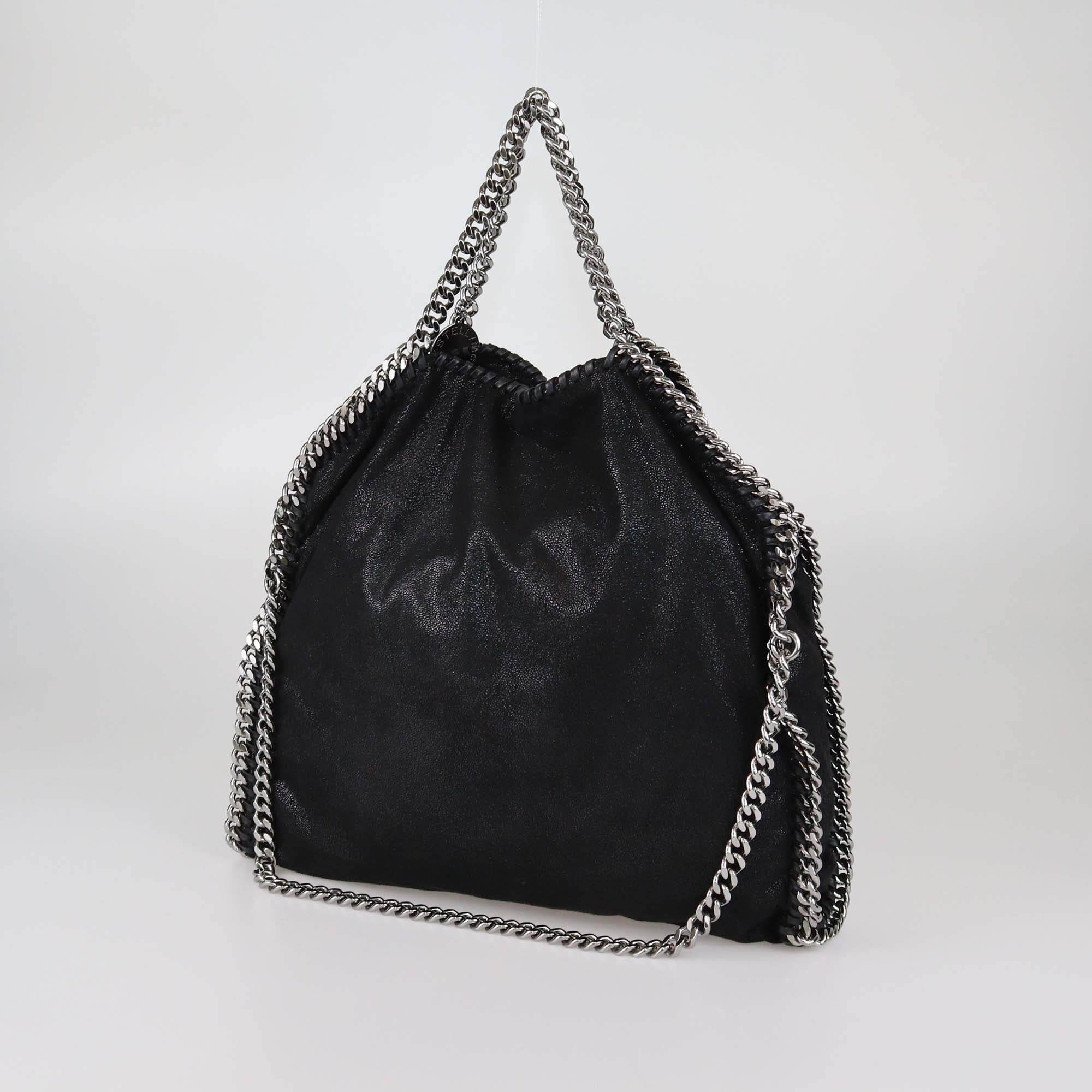 Stella McCartney Black Faux Suede Small Falabella Tote
