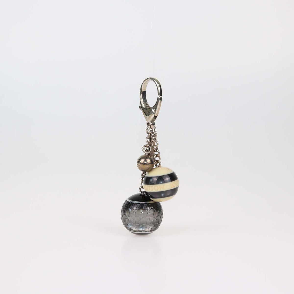 Louis Vuitton Black,Silver Resin Monogram Mini Lin Key Holder/Bag Charm
