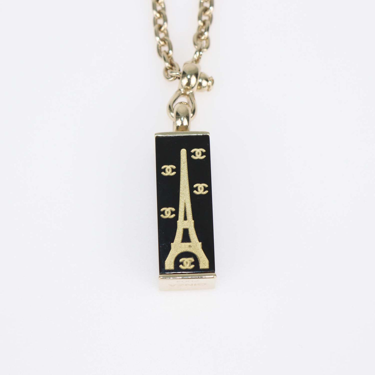 Chanel Black Enamel Eiffel Tower Bag Charm