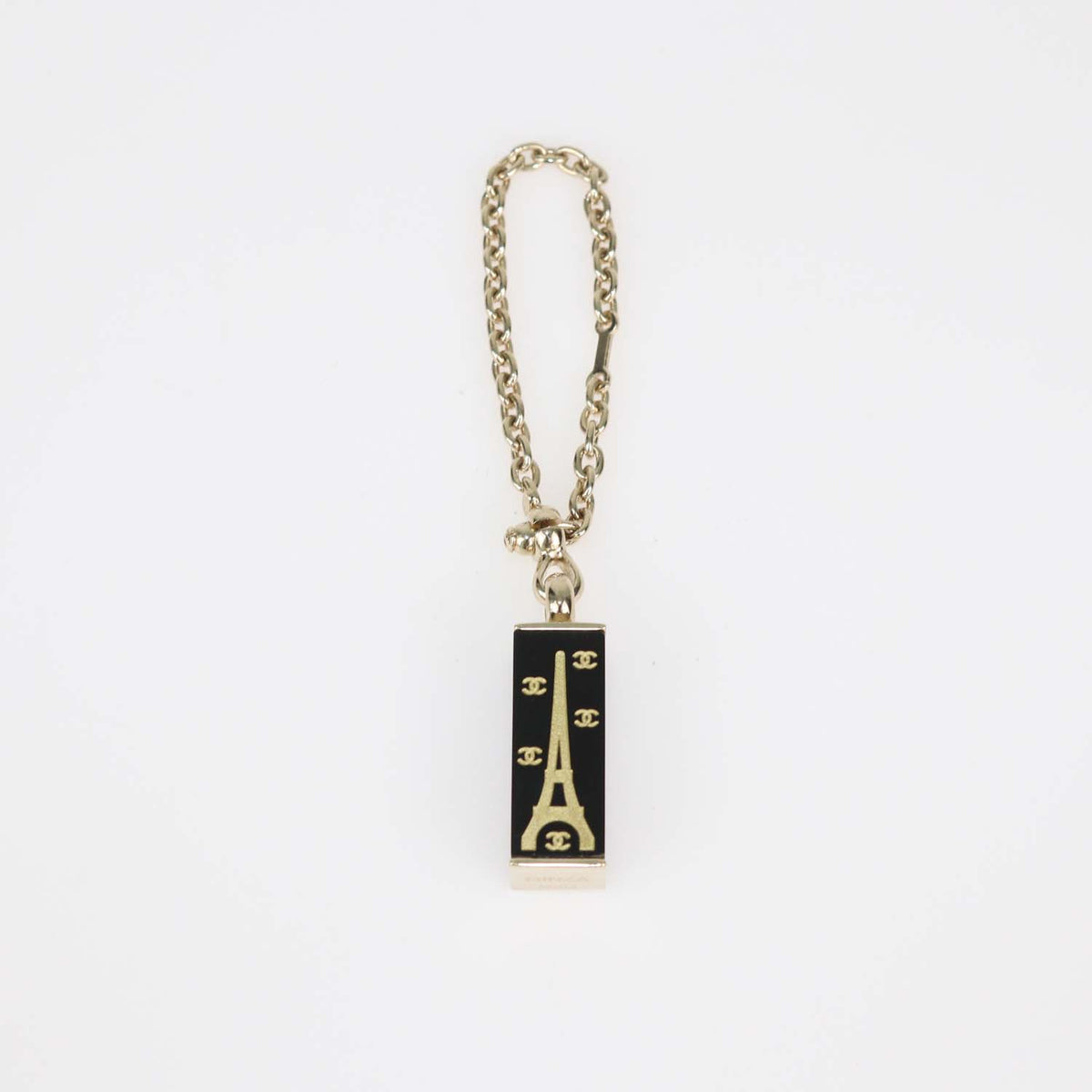 Chanel Black Enamel Eiffel Tower Bag Charm