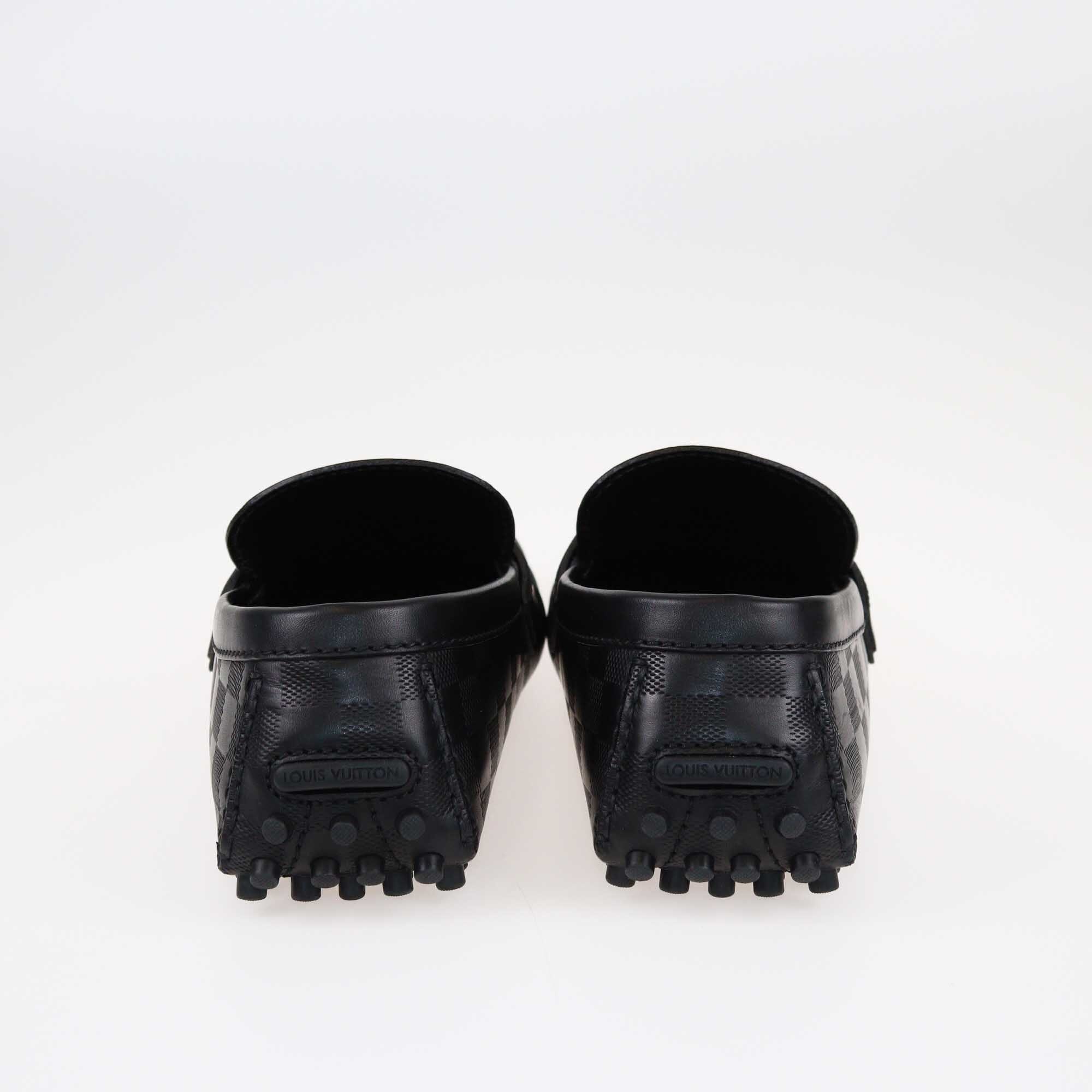 Louis Vuitton Black Damier Infini Hockenheim Moccasin Shoes Louis Vuitton