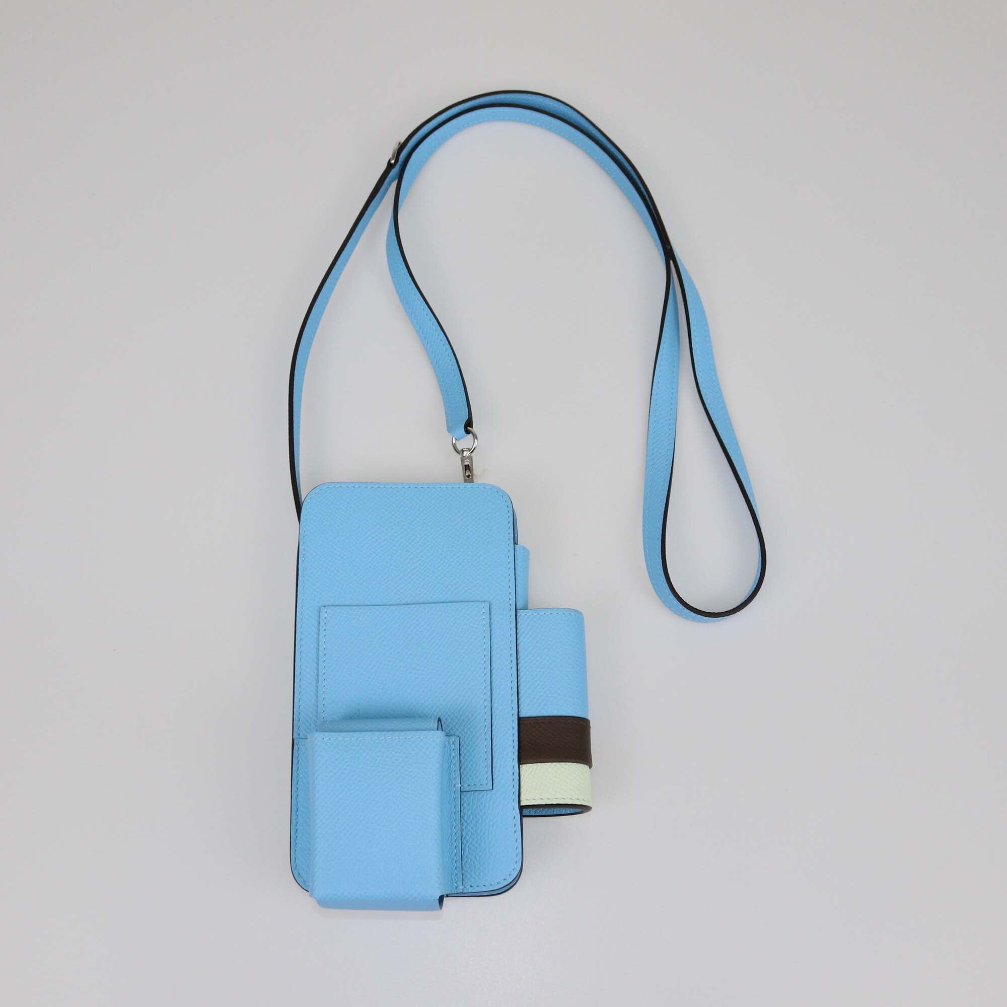 Hermes Bleu Epsom Hermesway Phone Case Womens Hermes