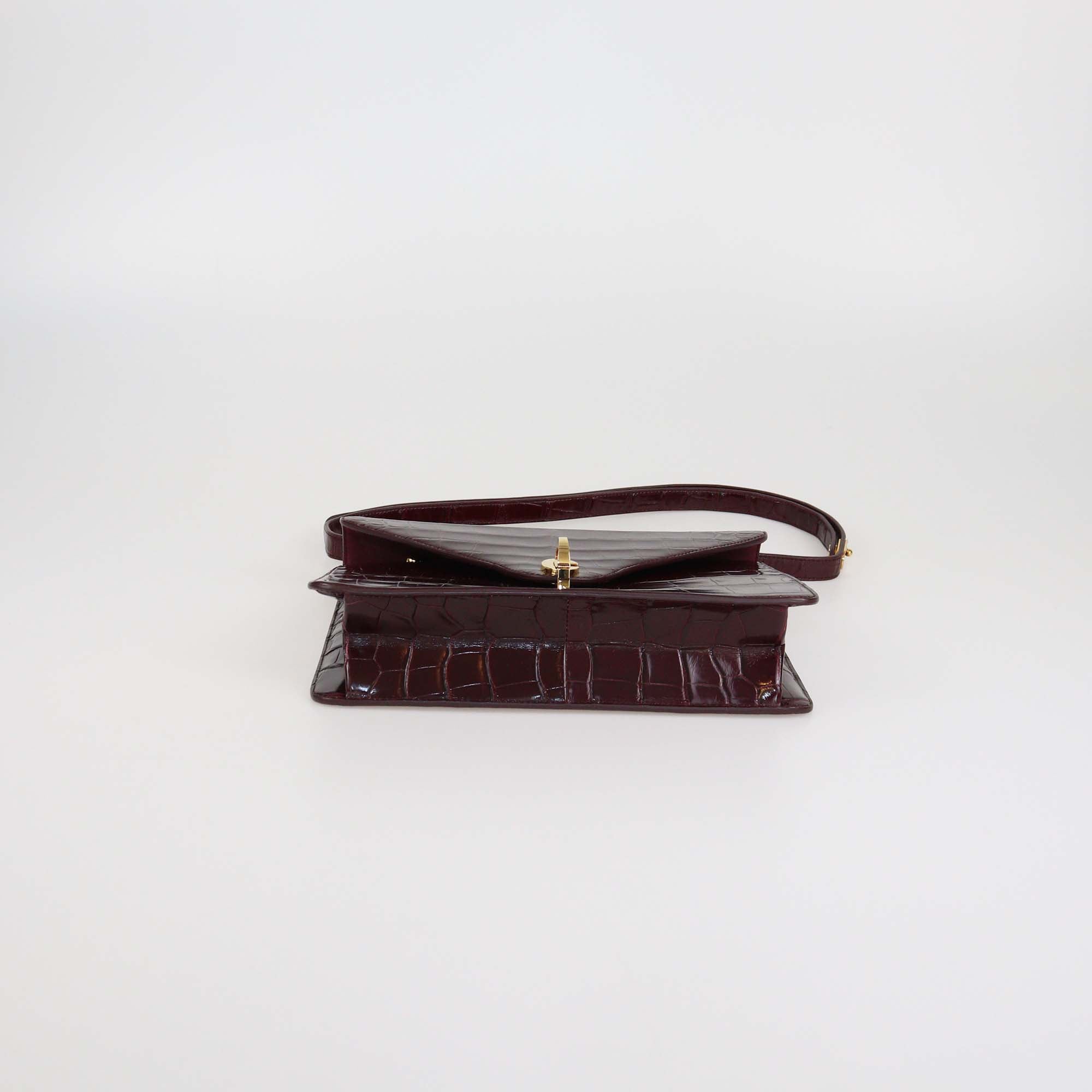 Christian Dior Burgundy Alligator C'est Shoulder Bag