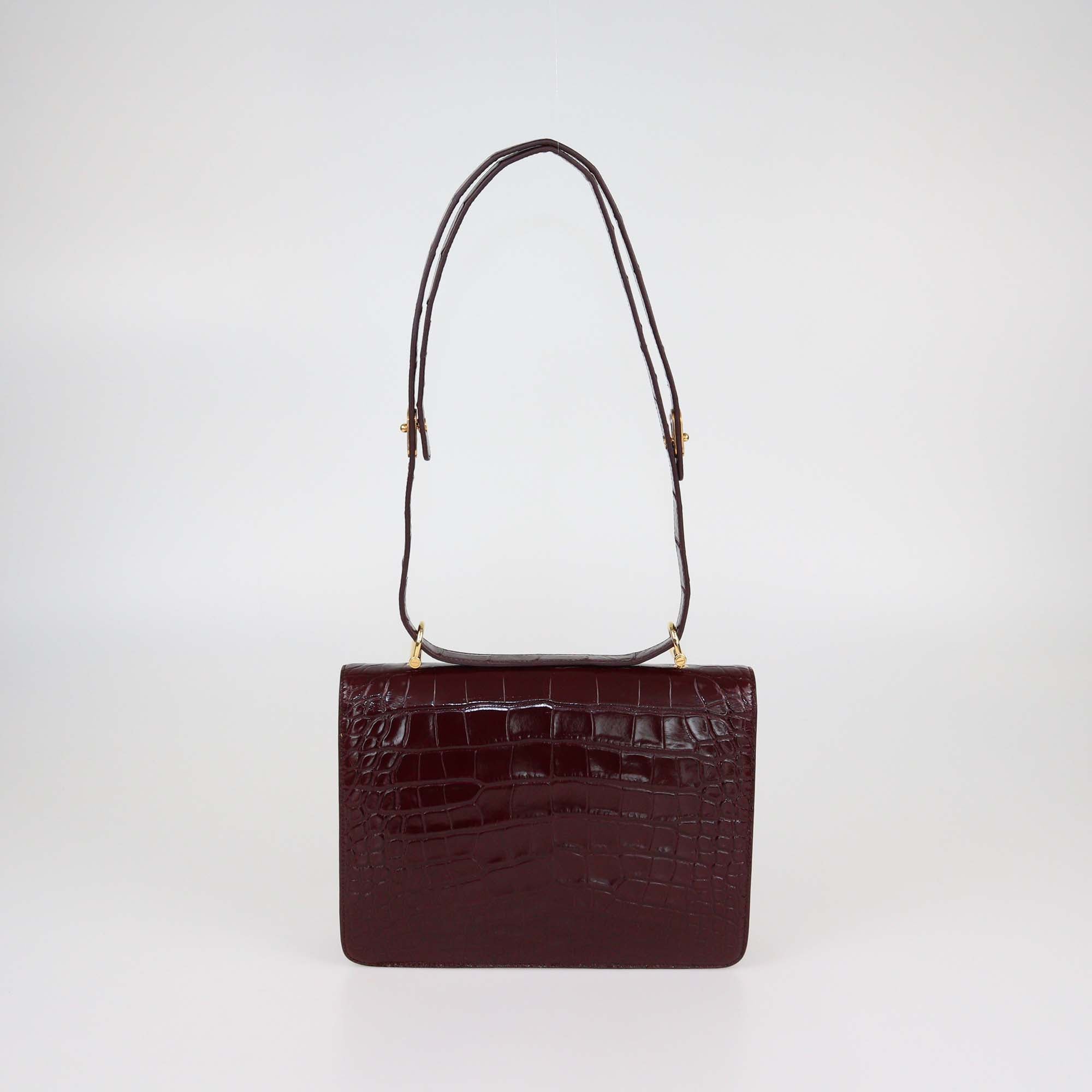Christian Dior Burgundy Alligator C'est Shoulder Bag