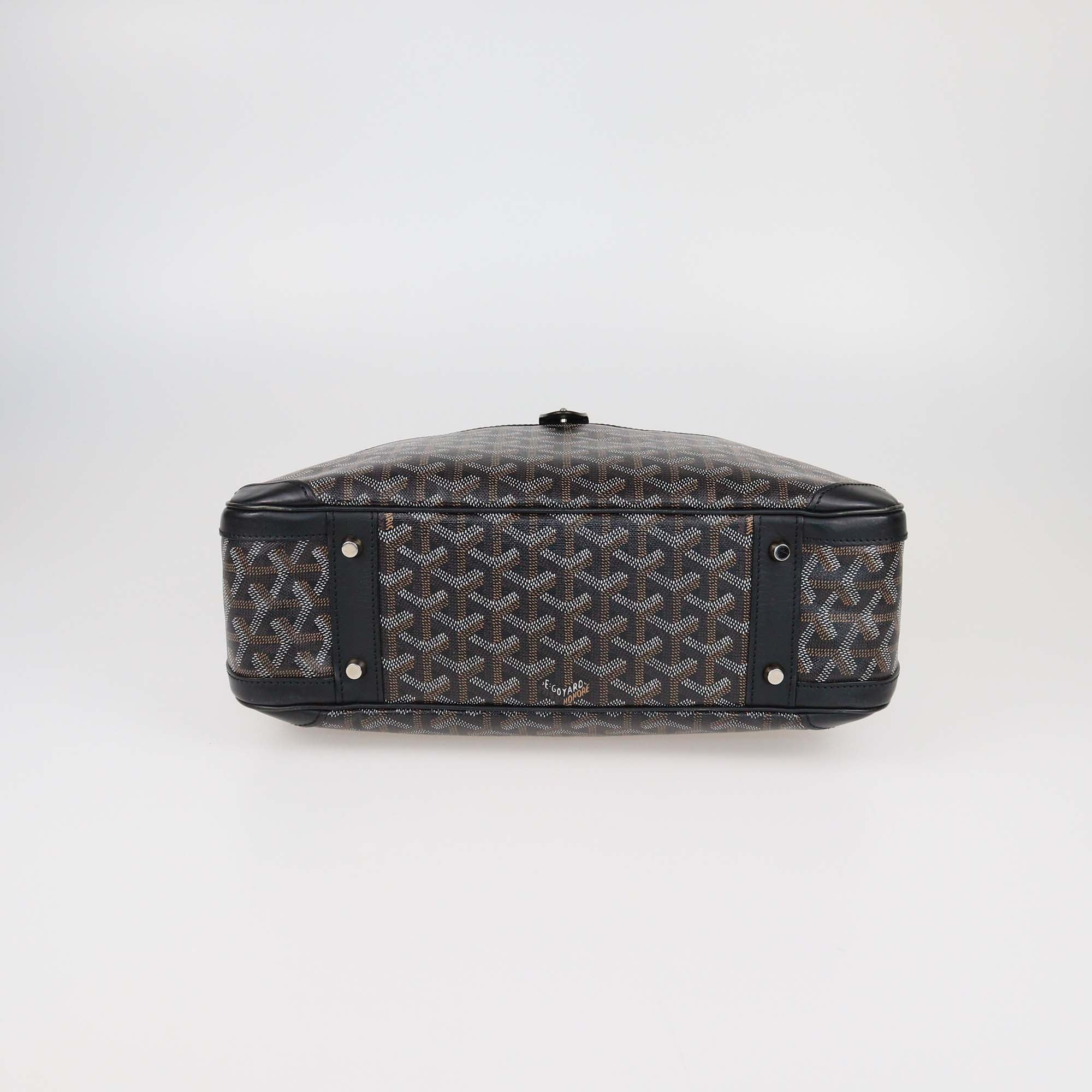 Goyard Black Goyardine Coated Canvas and Leather St. Jeanne MM Bag