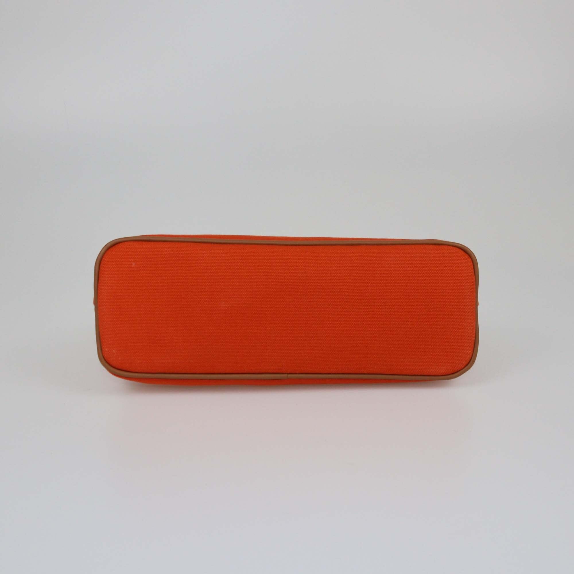 Hermes Orange Canvas Medium Bolide Case Womens Hermes