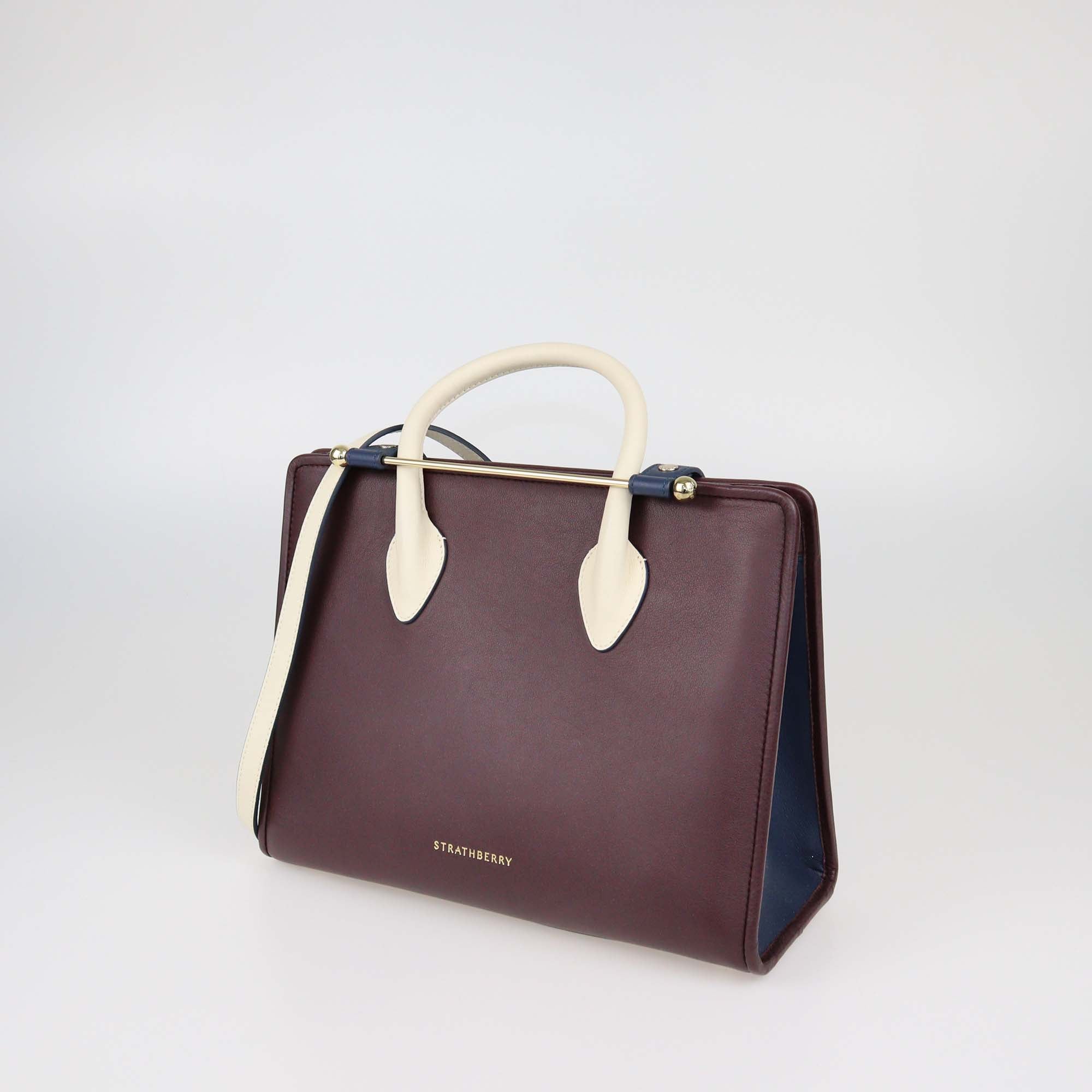 Strathberry Tricolor Leather Midi Tote