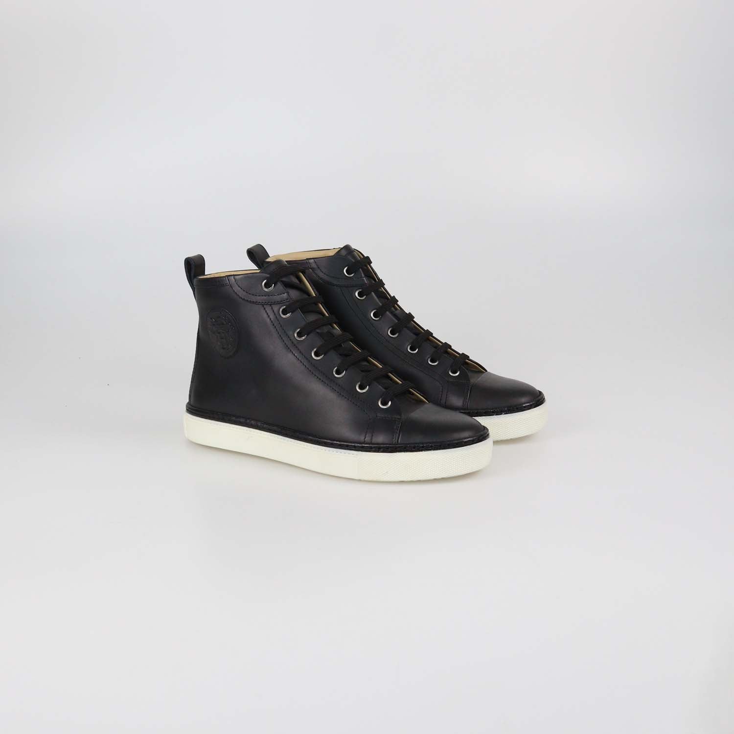 Hermes Black Leather Jimmy High Top Sneakers