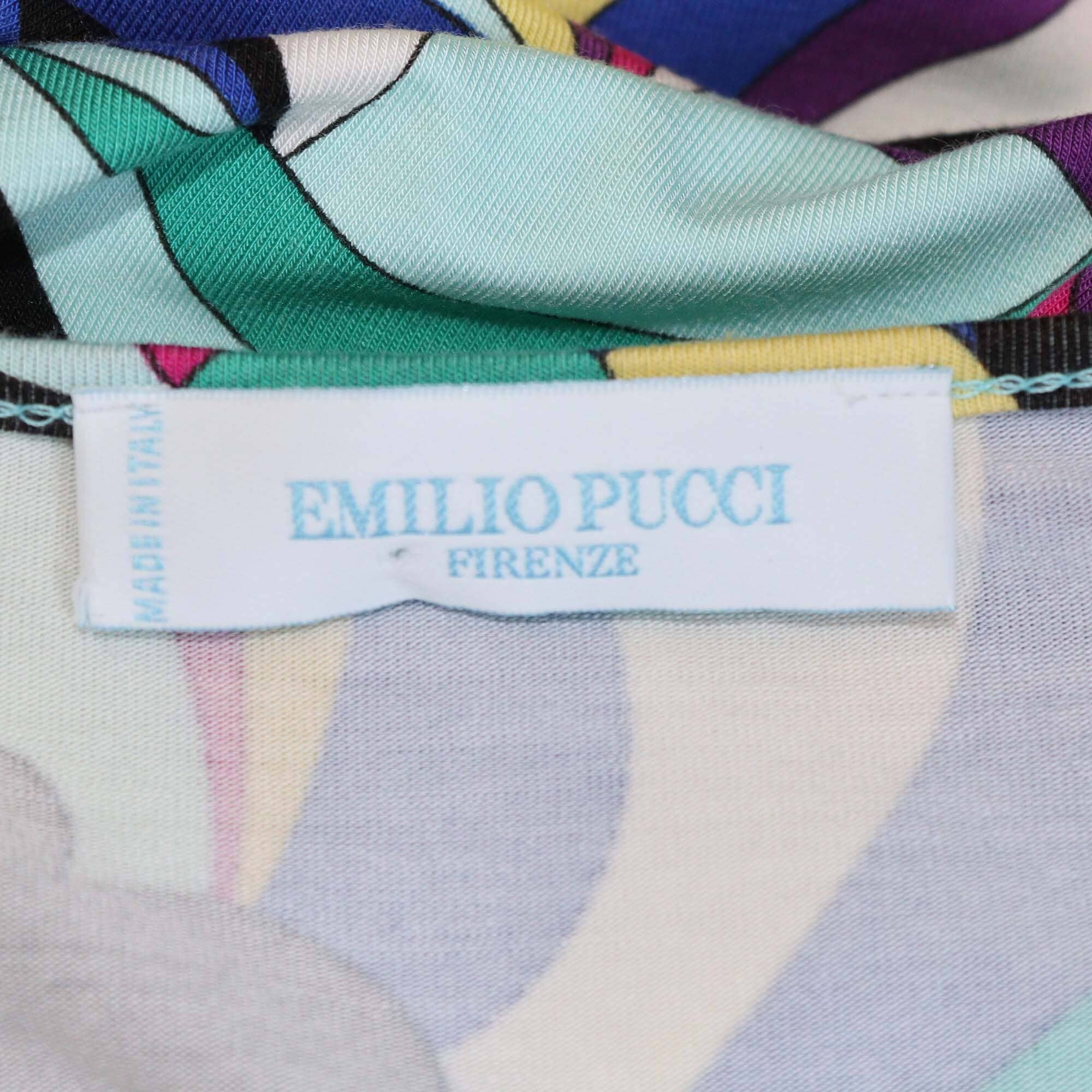 Emilio Pucci Multicolor Printed V-Neck Top Womens Emilio Pucci