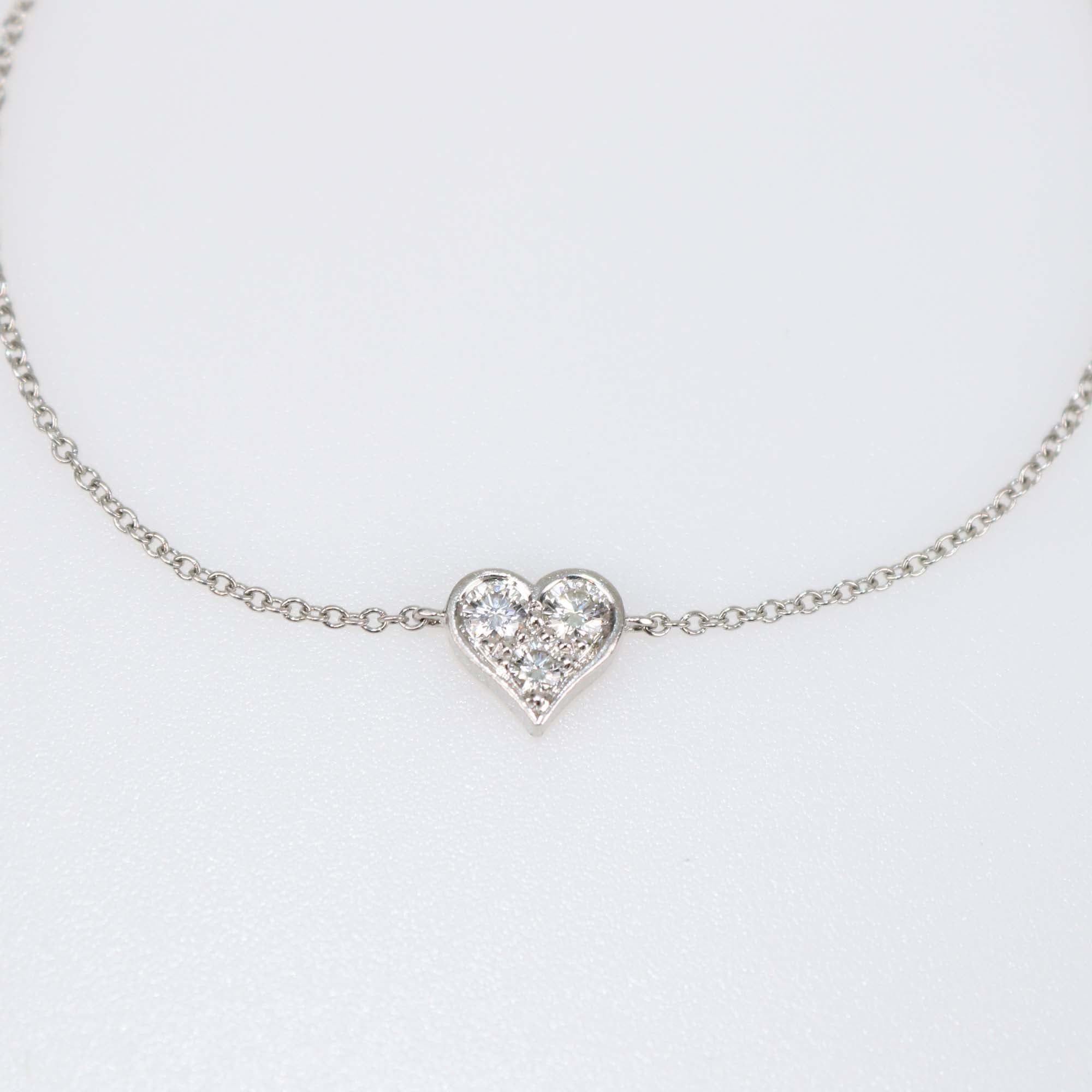 Tiffany & Co. Platinum Diamond Sentimental Heart Bracelet