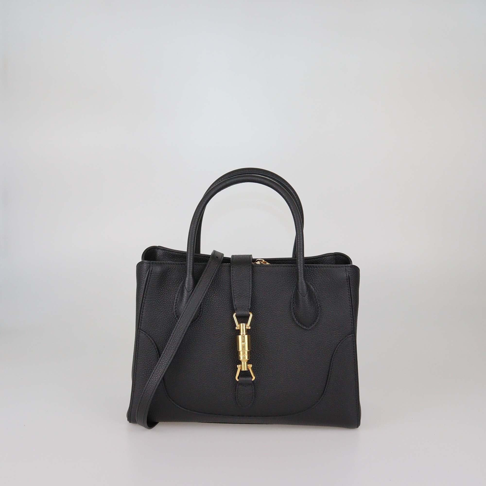 Gucci Black Leather Jackie 1961 Tote