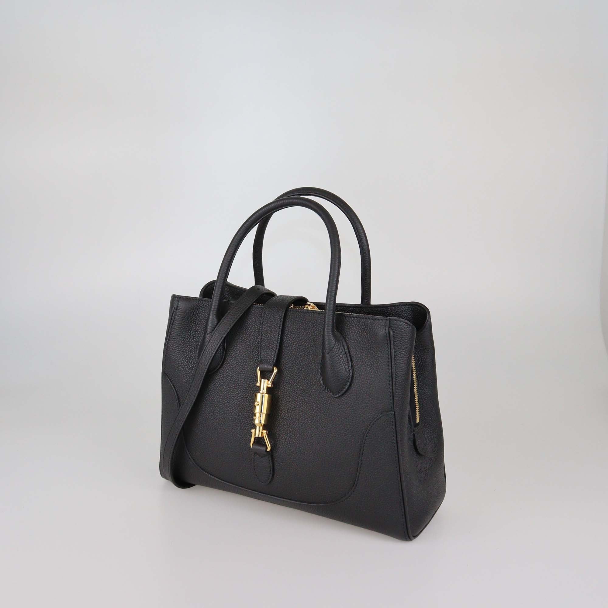 Gucci Black Leather Jackie 1961 Tote