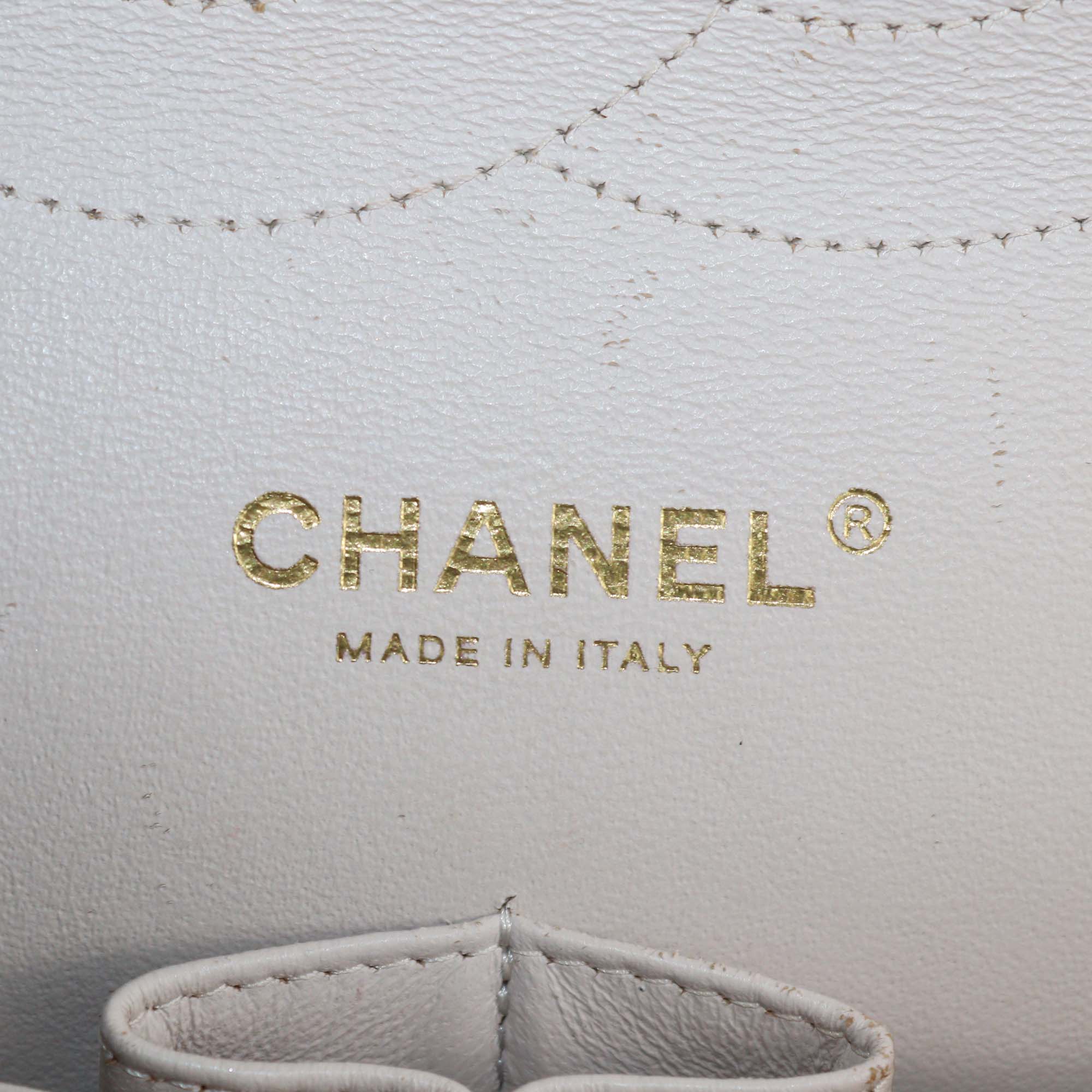 Chanel Light Beige Quilted Leather Jumbo Classic Double Flap Bag