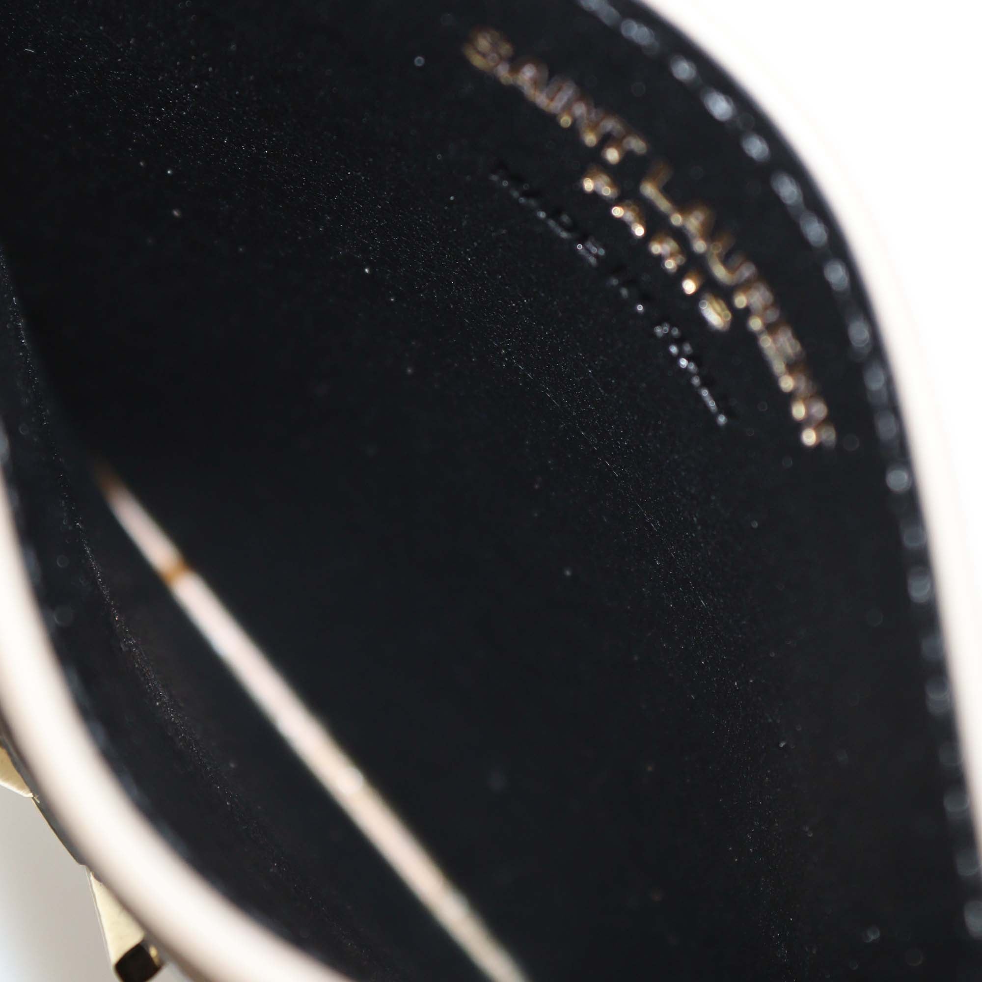 Saint Laurent Beige Matelasse Leather Cassandre Card Holder