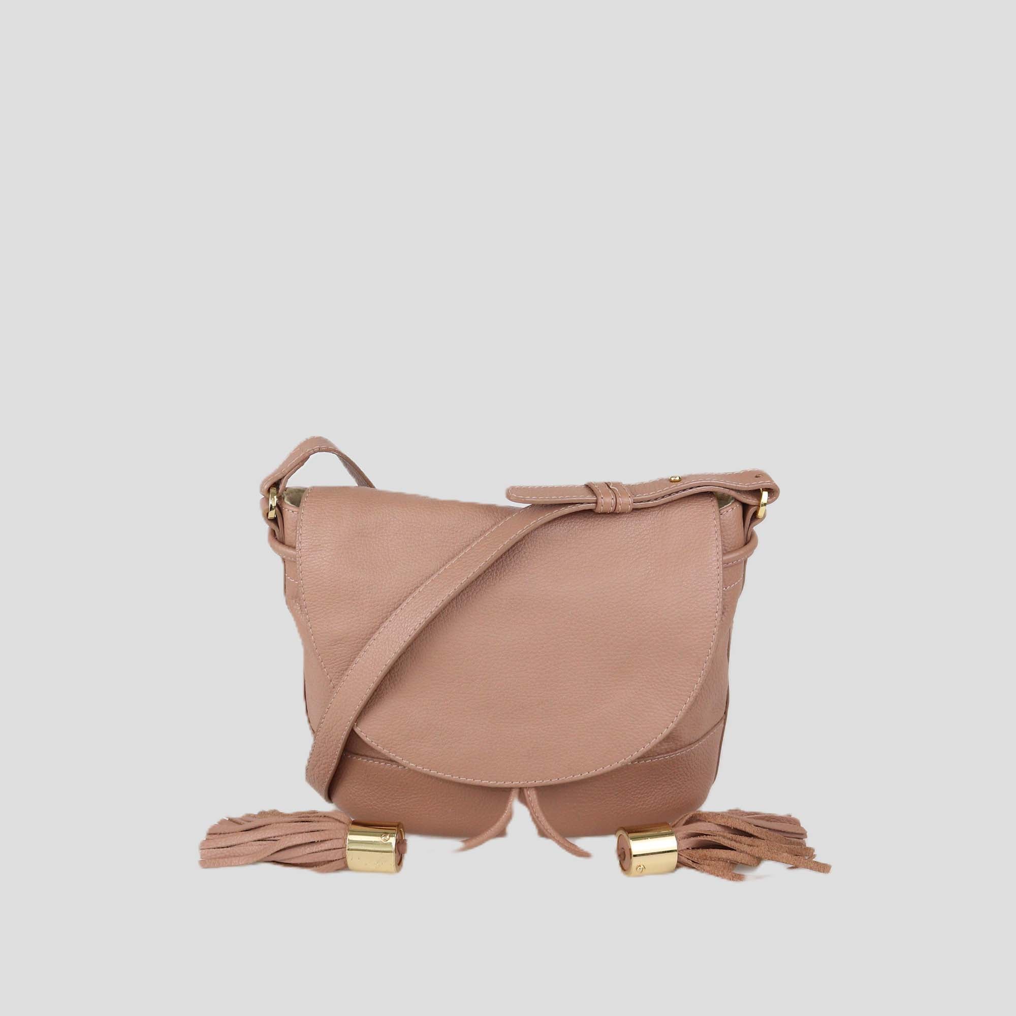 See By Chloe Dark Beige Leather Vicky Crossbody Bag