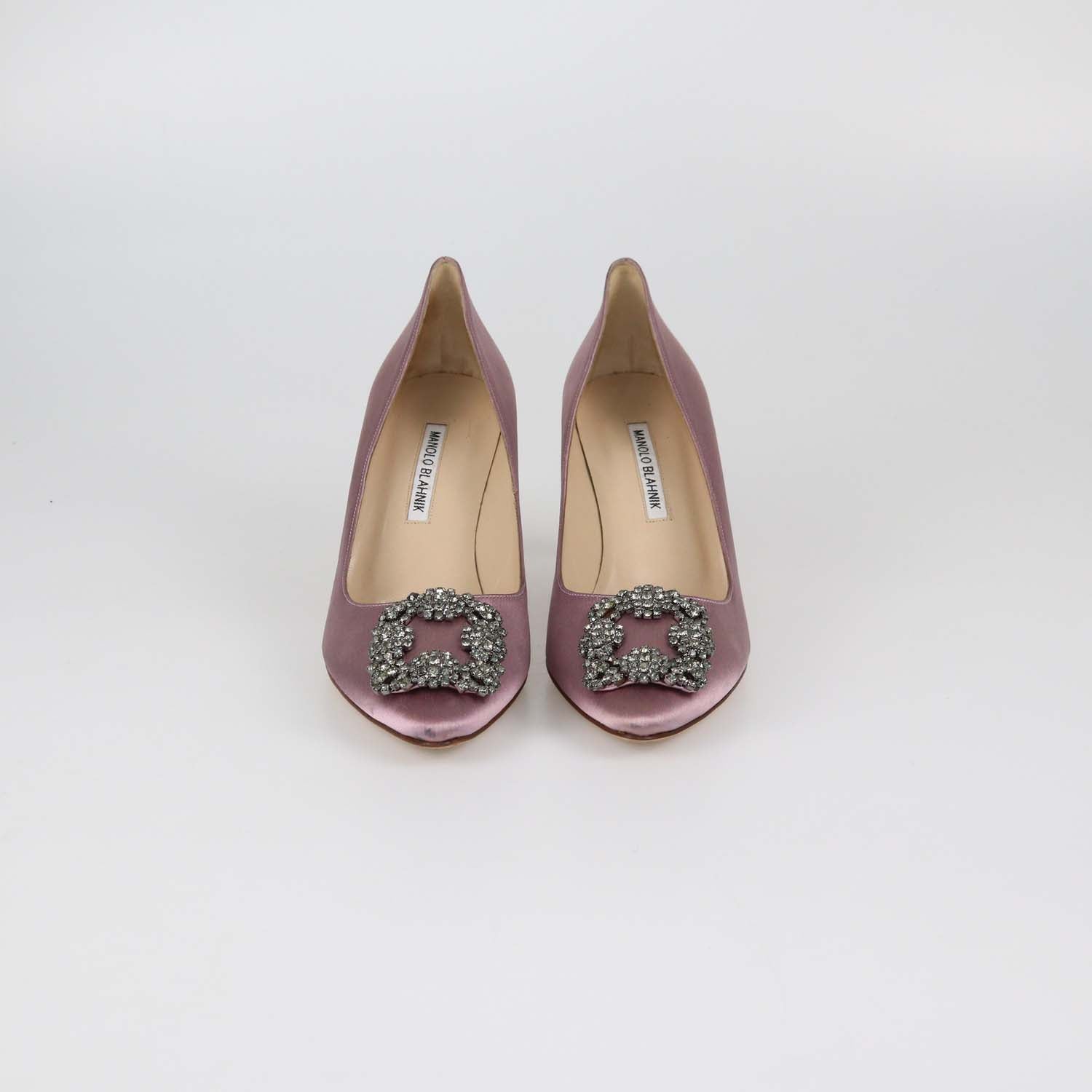 Manolo Blahnik Light Purple Satin Hangisi Pumps