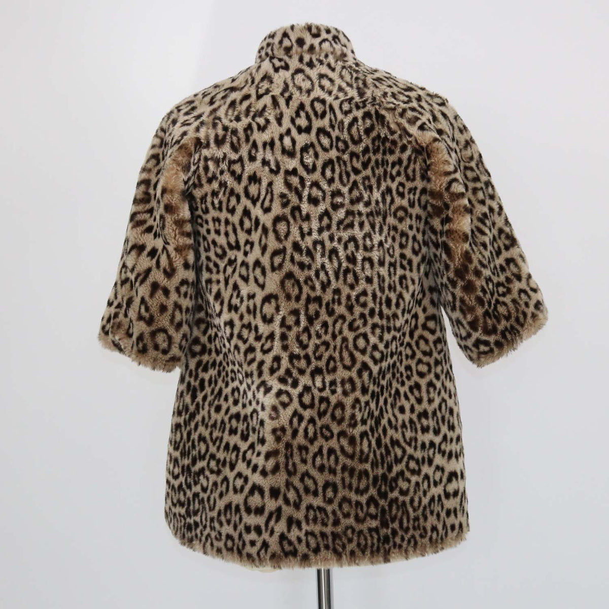 Christian Dior Kids Beige Leopard Print Faux Fur Coat