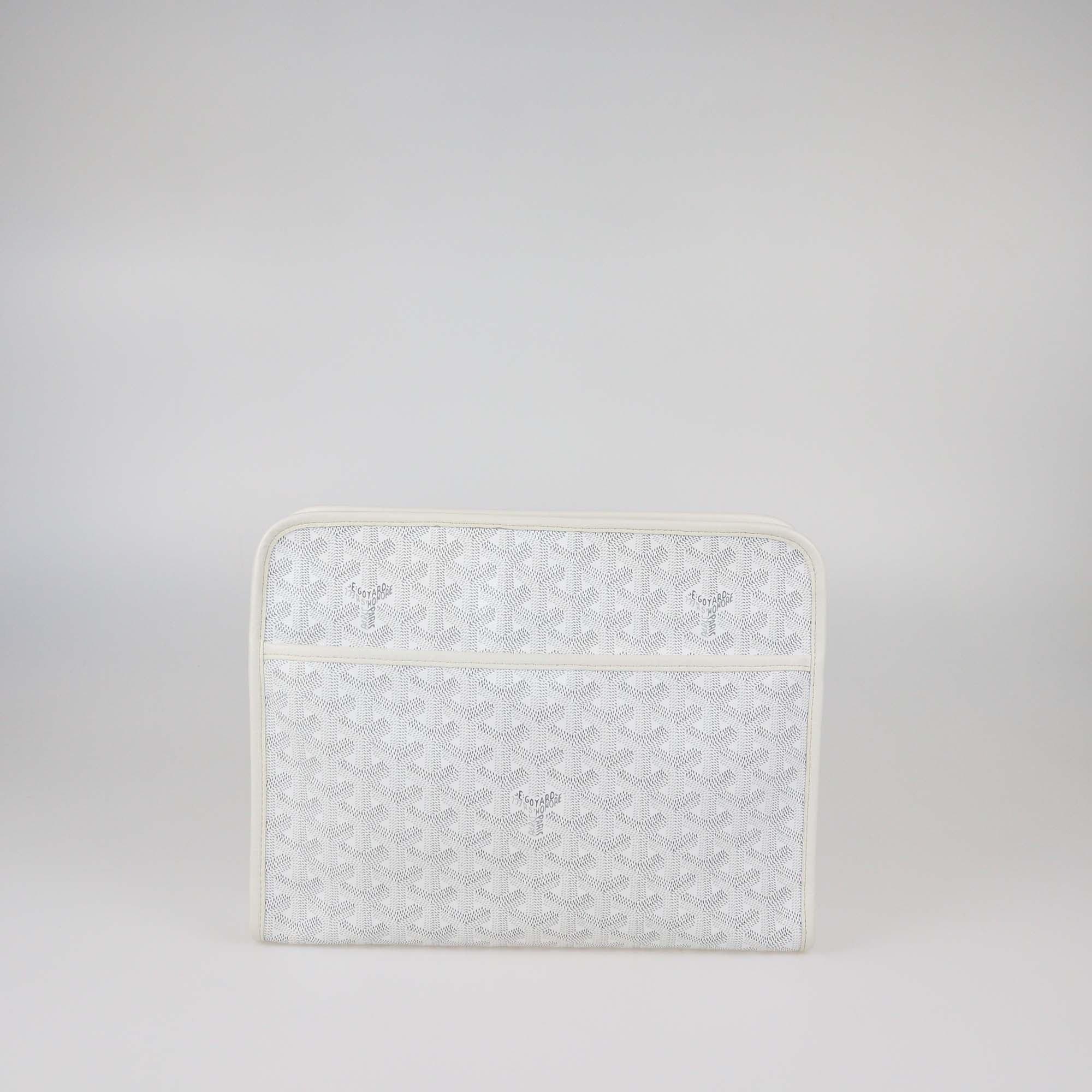 Goyard White Goyardine Coated Canvas Jouvence GM Toiletry Bag