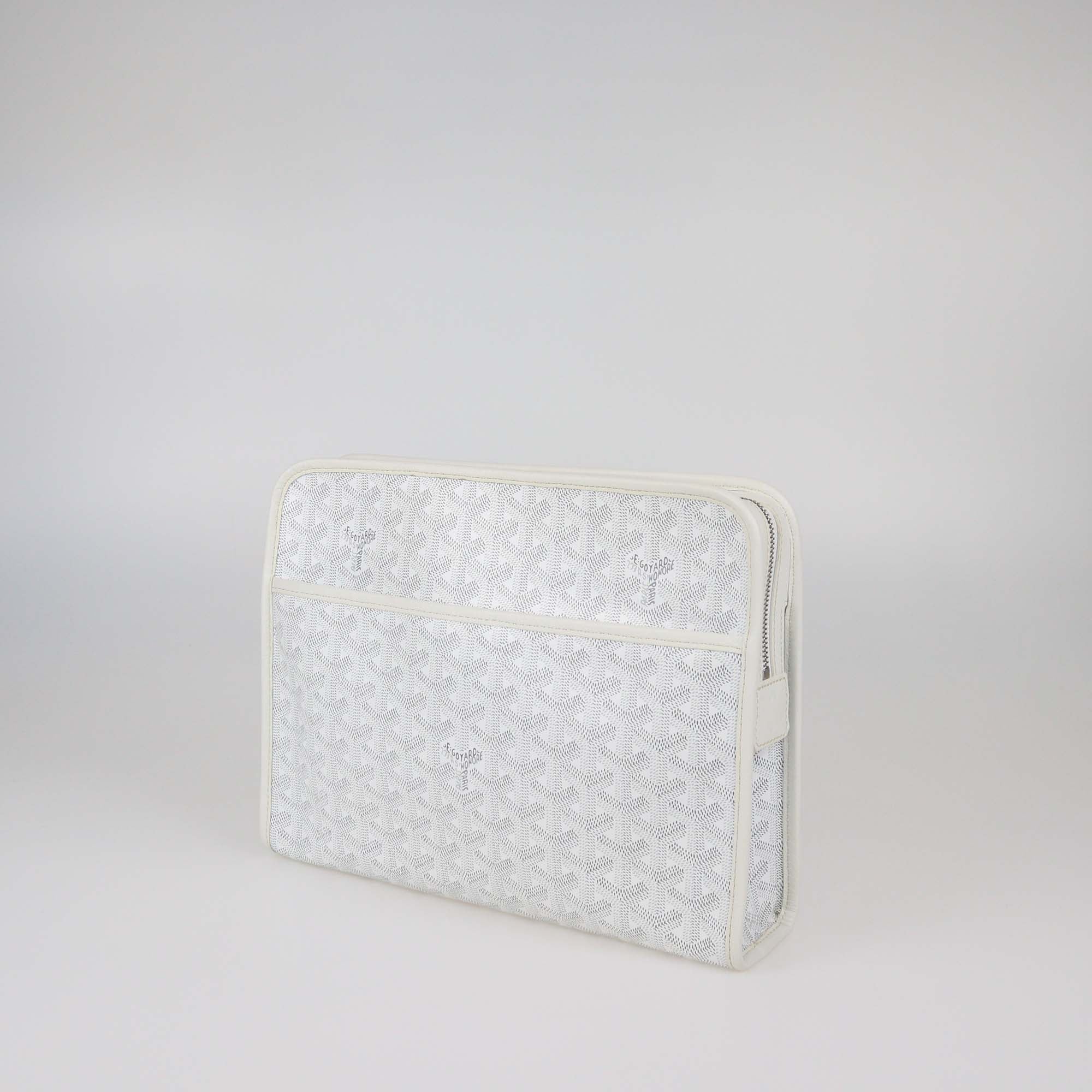 Goyard White Goyardine Coated Canvas Jouvence GM Toiletry Bag