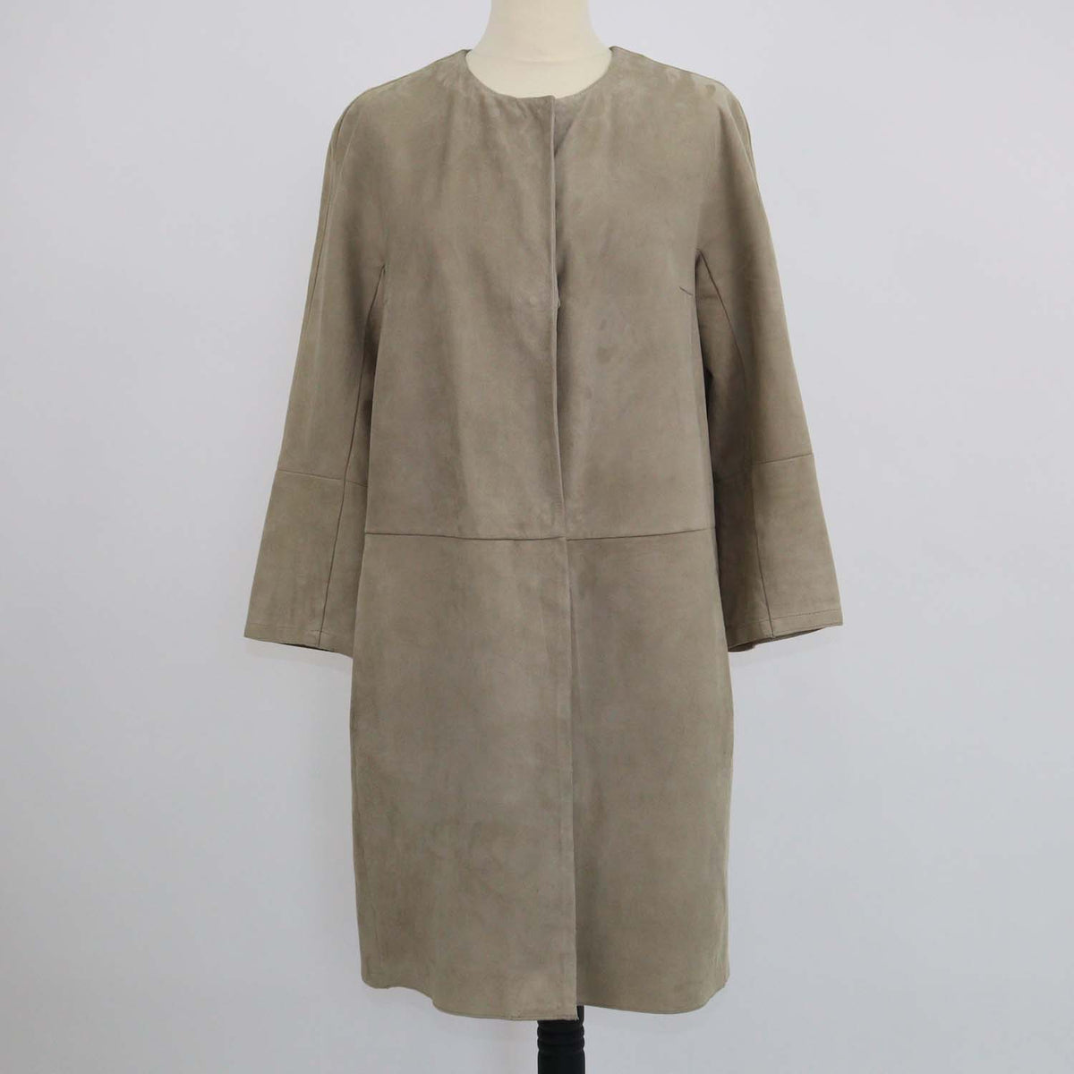 S'Max Mara Beige Suede Long Jacket