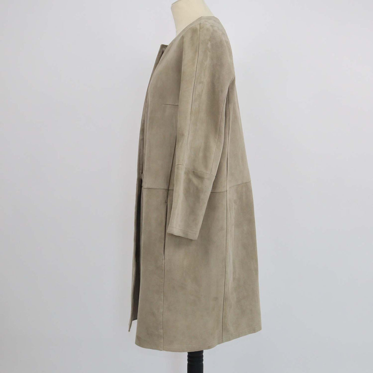 S'Max Mara Beige Suede Long Jacket