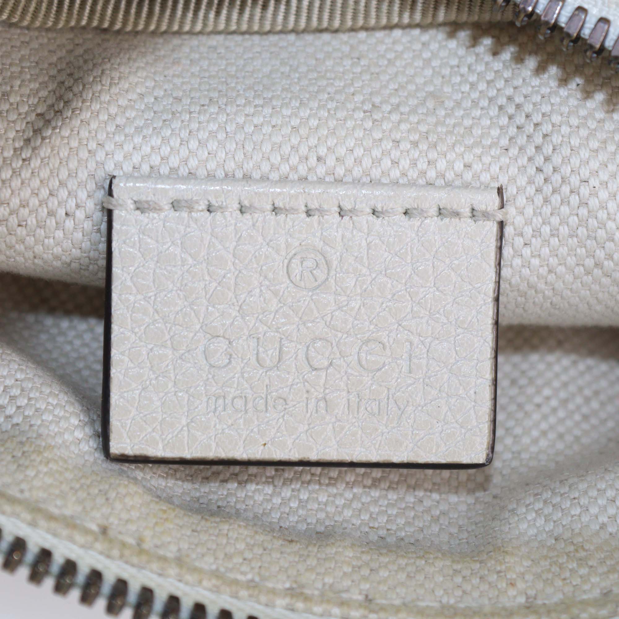 Gucci Off White Leather Logo Web Belt Bag