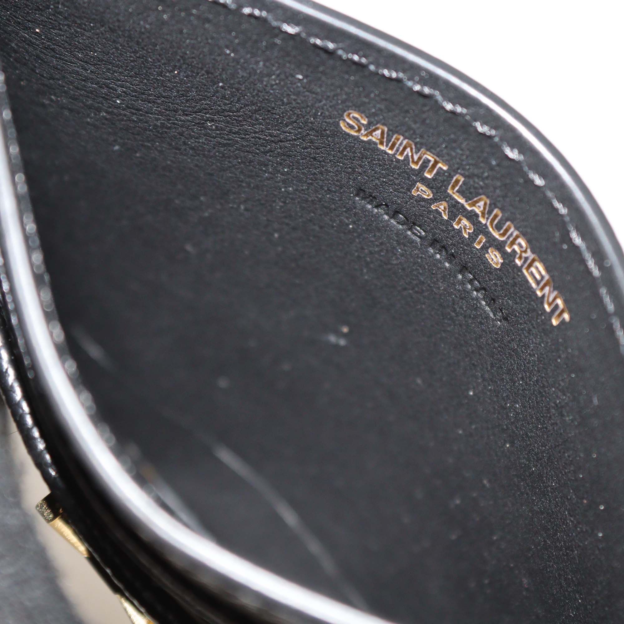 Saint Laurent Black Matelasse Leather Cassandre Card Holder