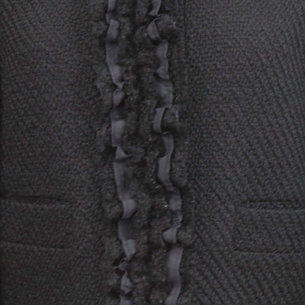 Prada Black Tweed Ruffled Trim Crop Jacket