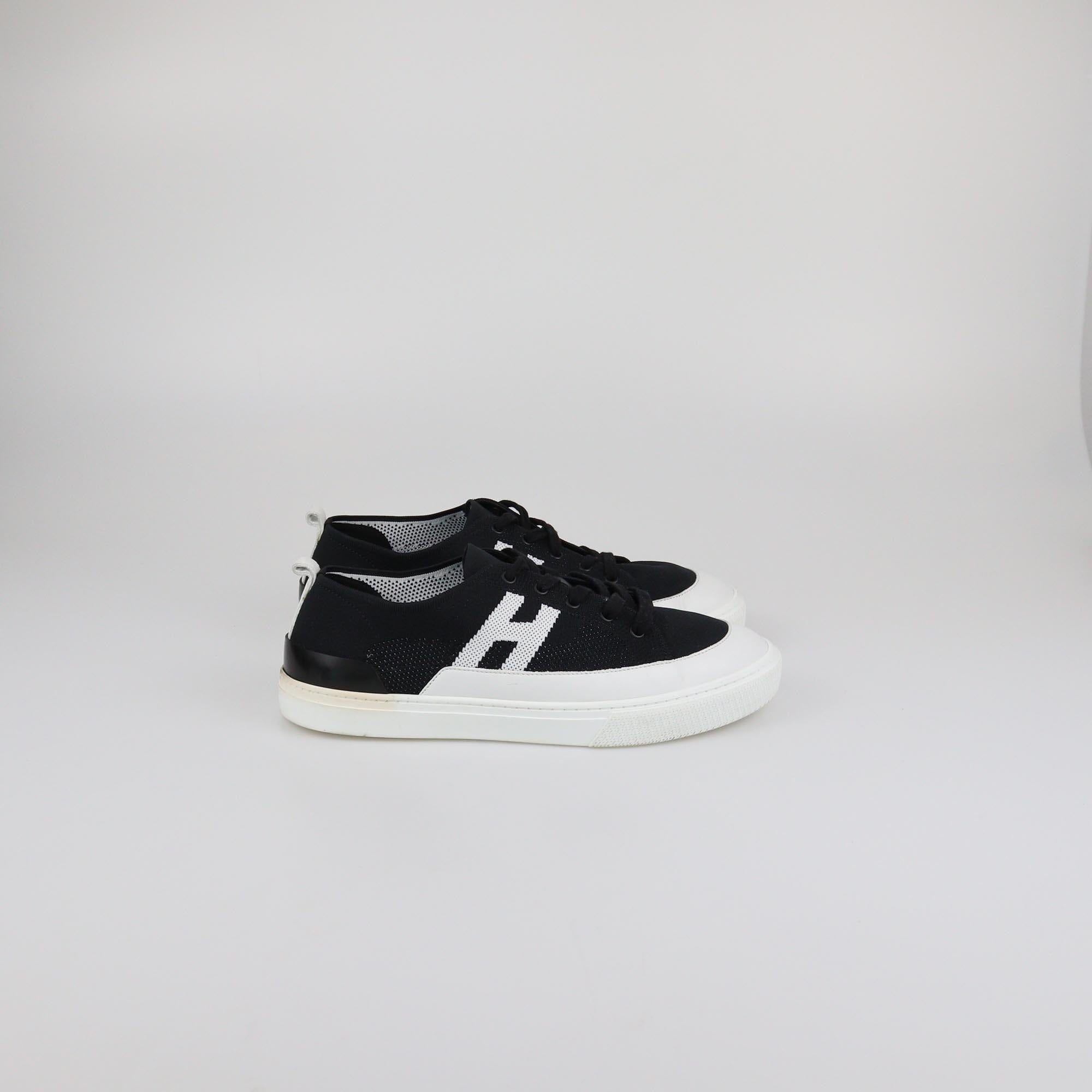 Hermes Black/White Knit Deep Sneakers Mens Hermes