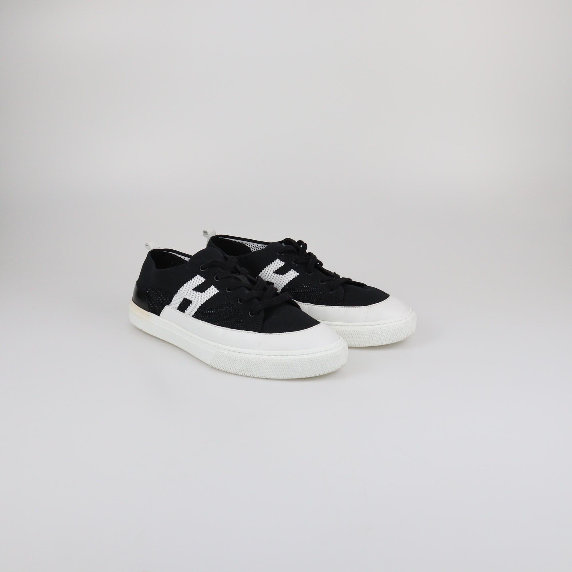 Hermes Black/White Knit Deep Sneakers Mens Hermes
