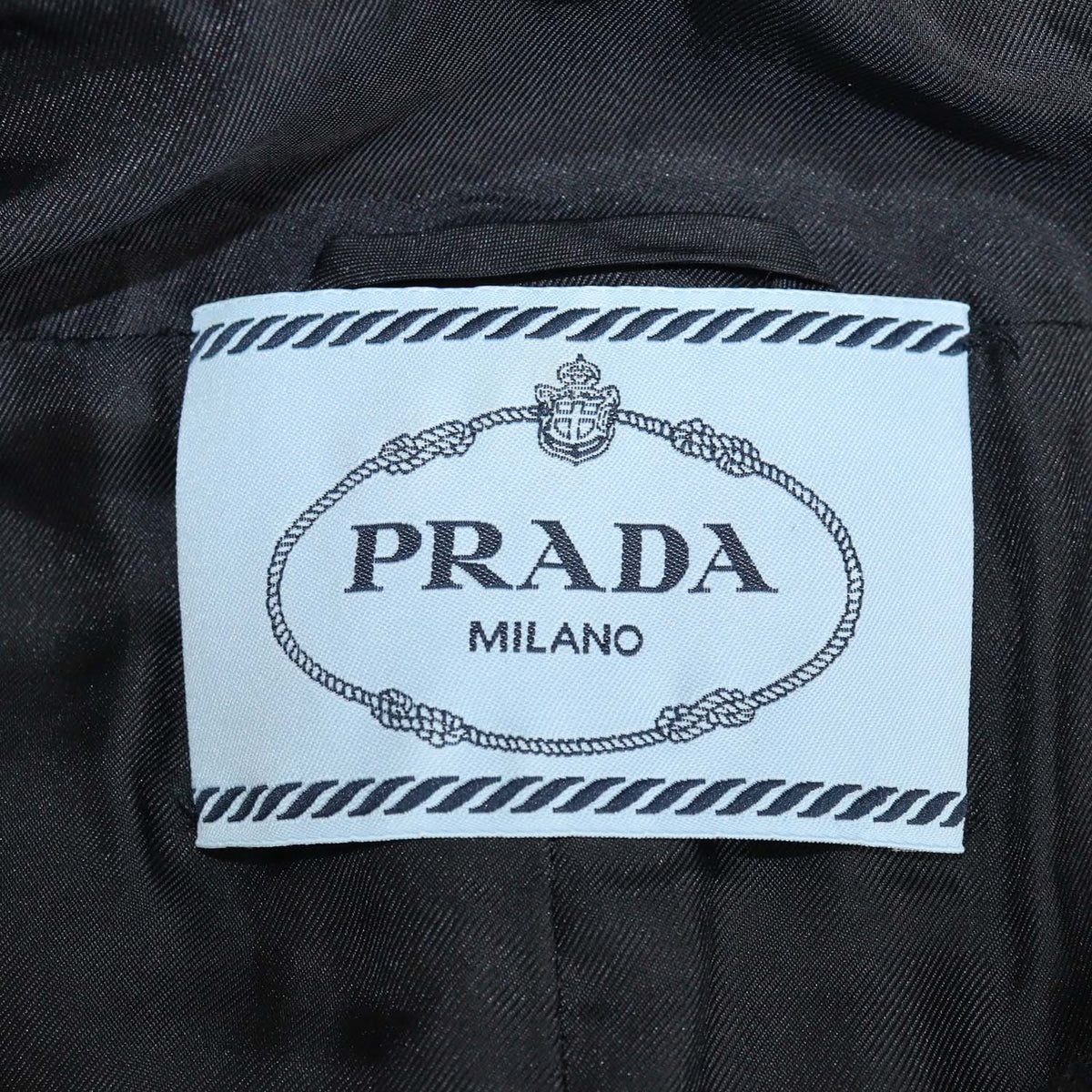 Prada Black Tweed Ruffled Trim Crop Jacket