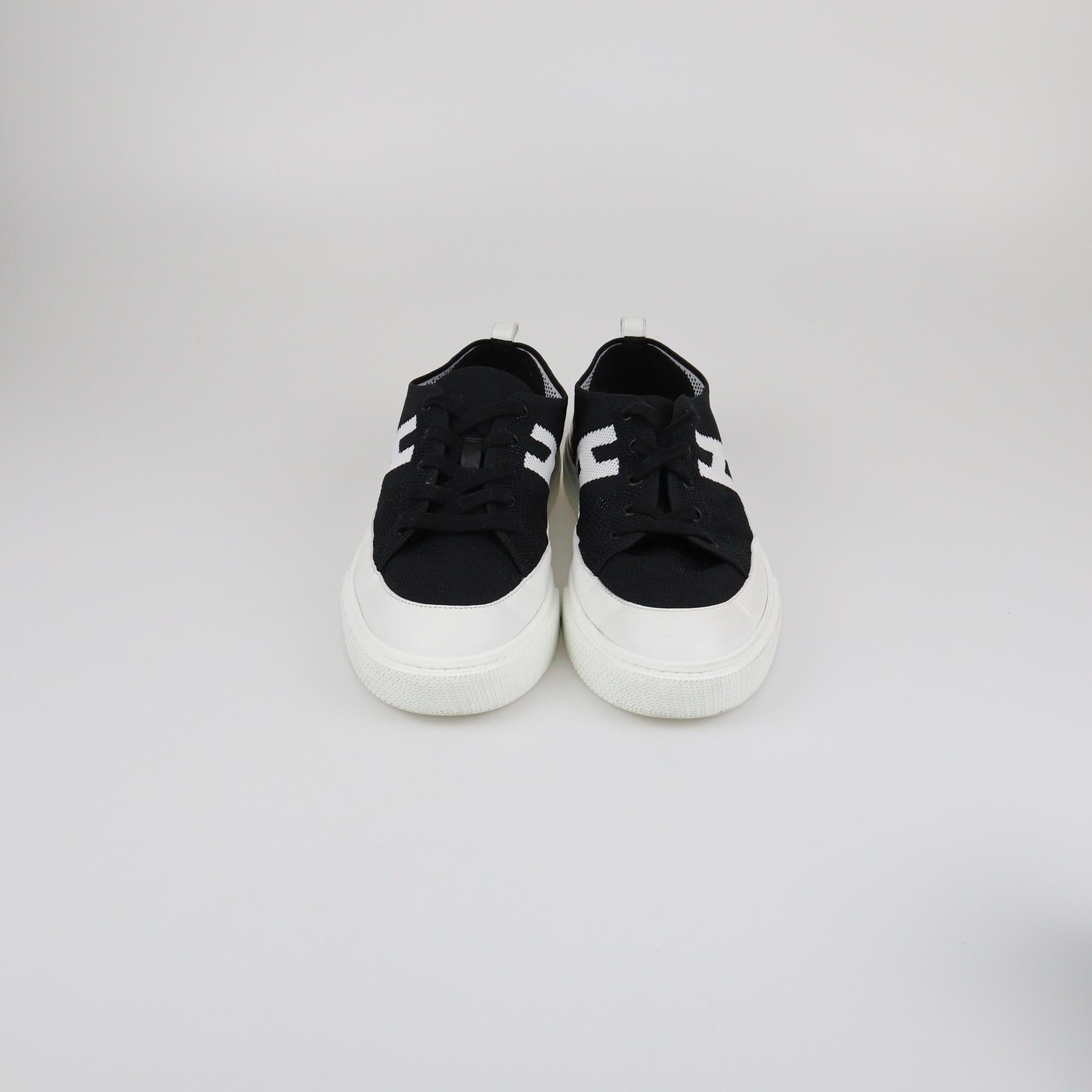 Hermes Black/White Knit Deep Sneakers Mens Hermes