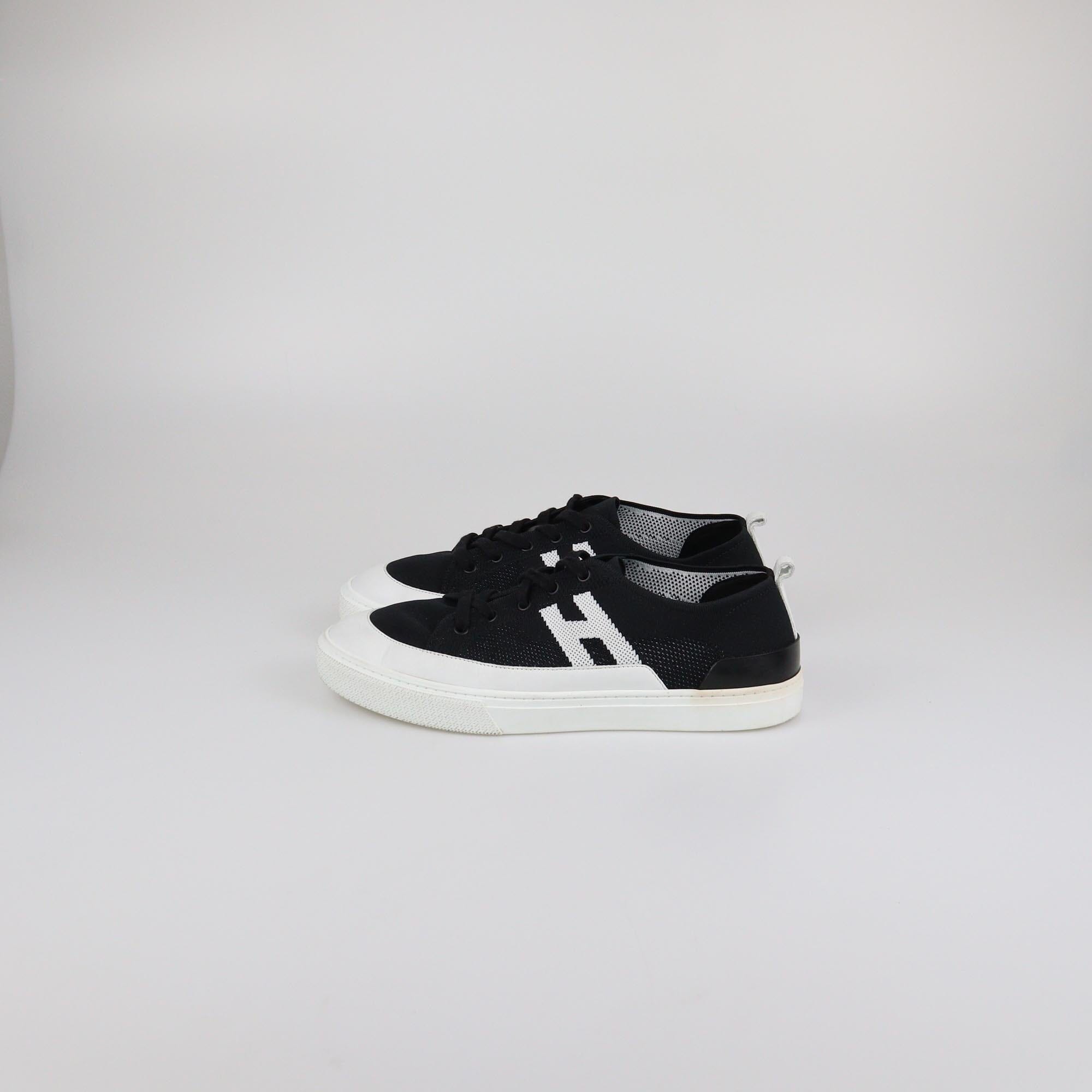 Hermes Black/White Knit Deep Sneakers Mens Hermes