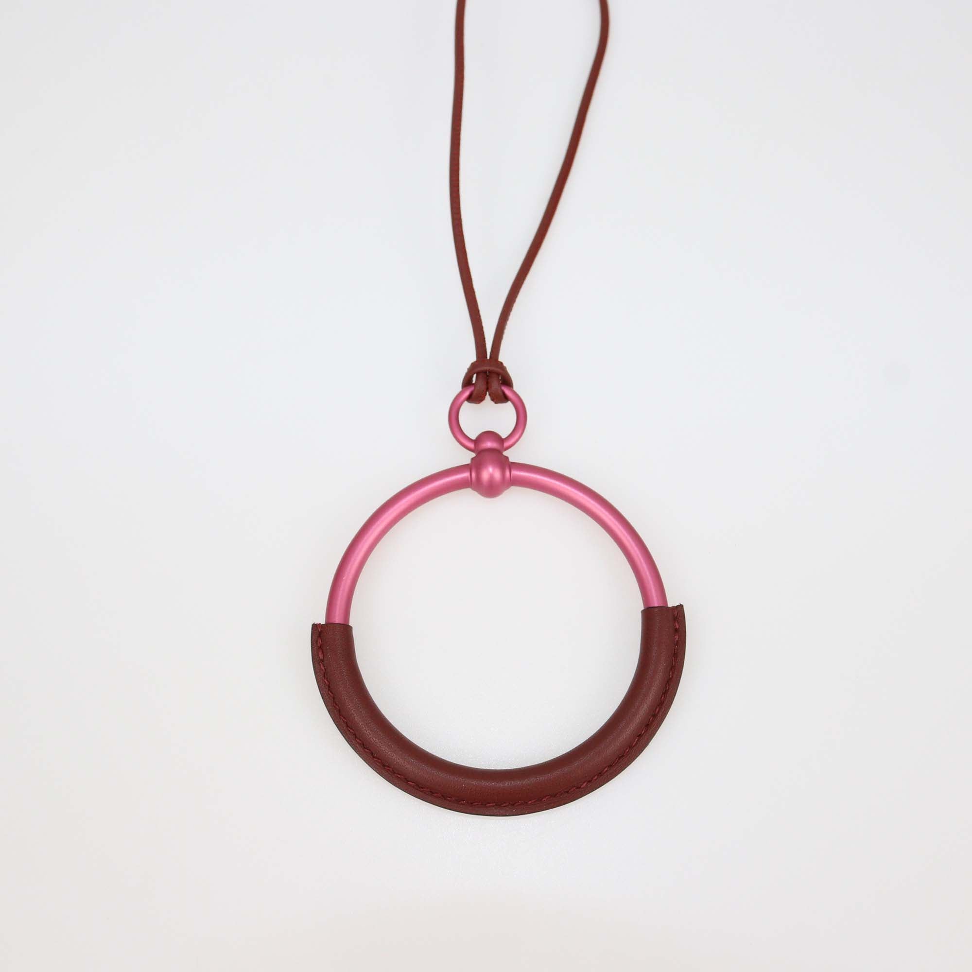 Hermes Rouge H Swift Leather Loop Pendant