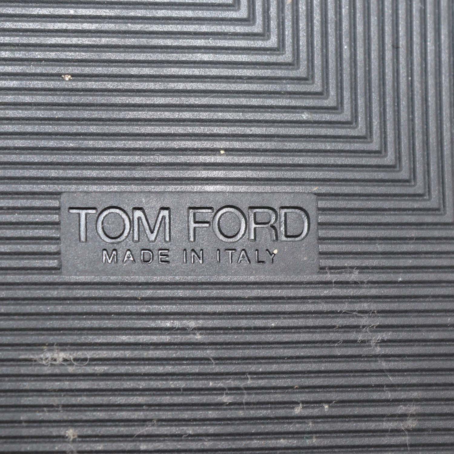 Tom Ford Brown/Black Leopard Print Calf Hair Chain Link Slides