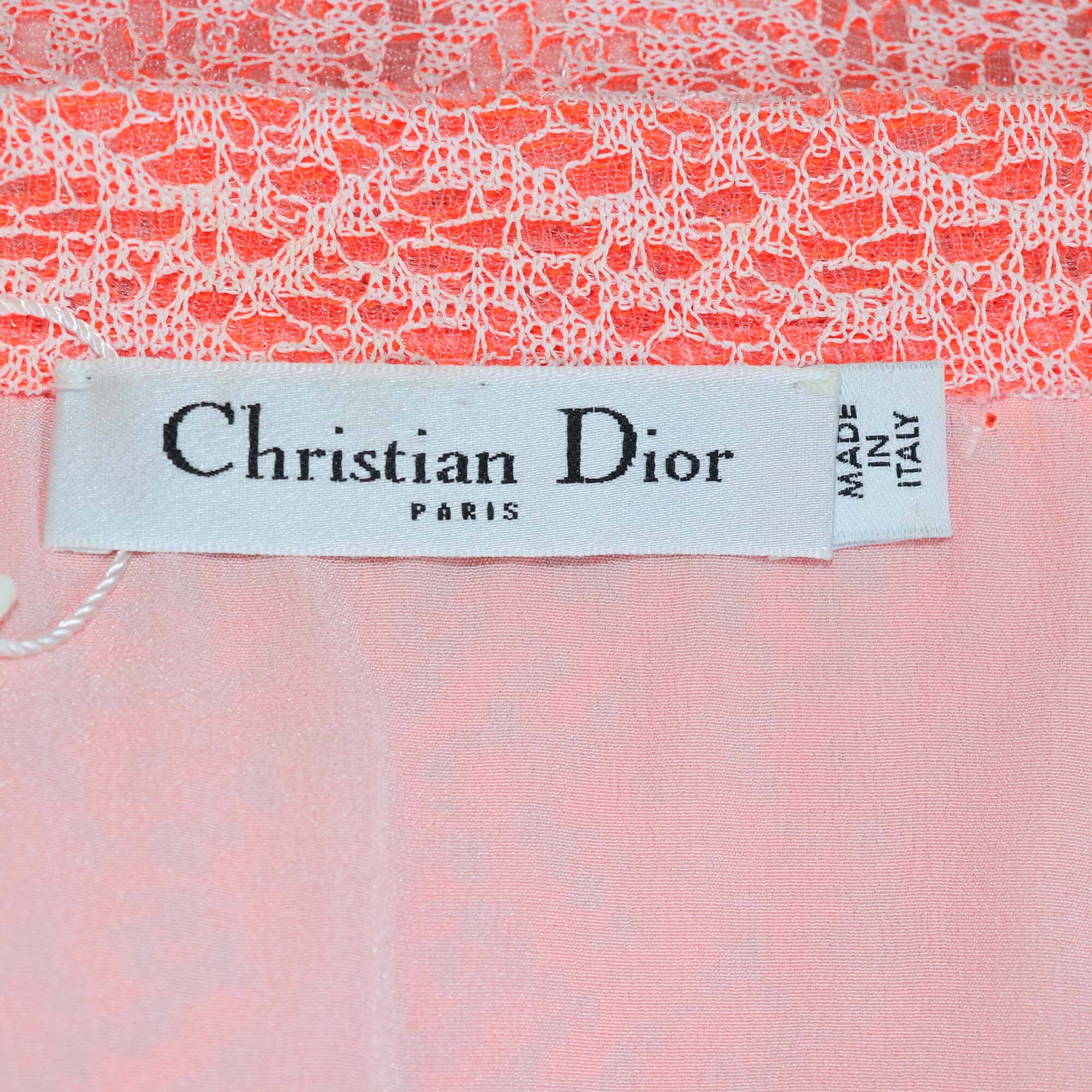 Christian Dior Neon Orange Textured Skirt Womens Christian Dior