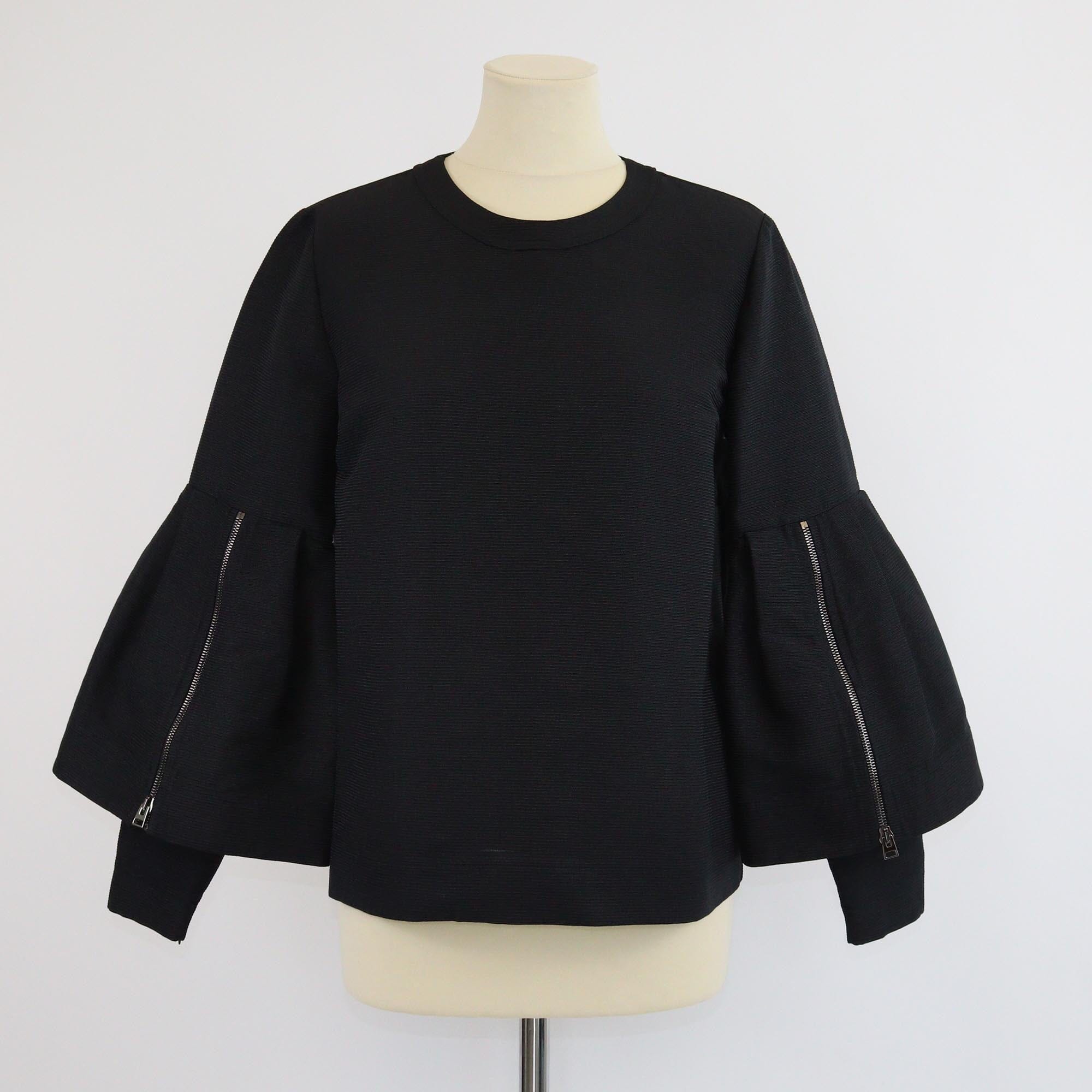 Tom Ford Black Flare Zip Long Sleeve Blouse Womens Tom Ford