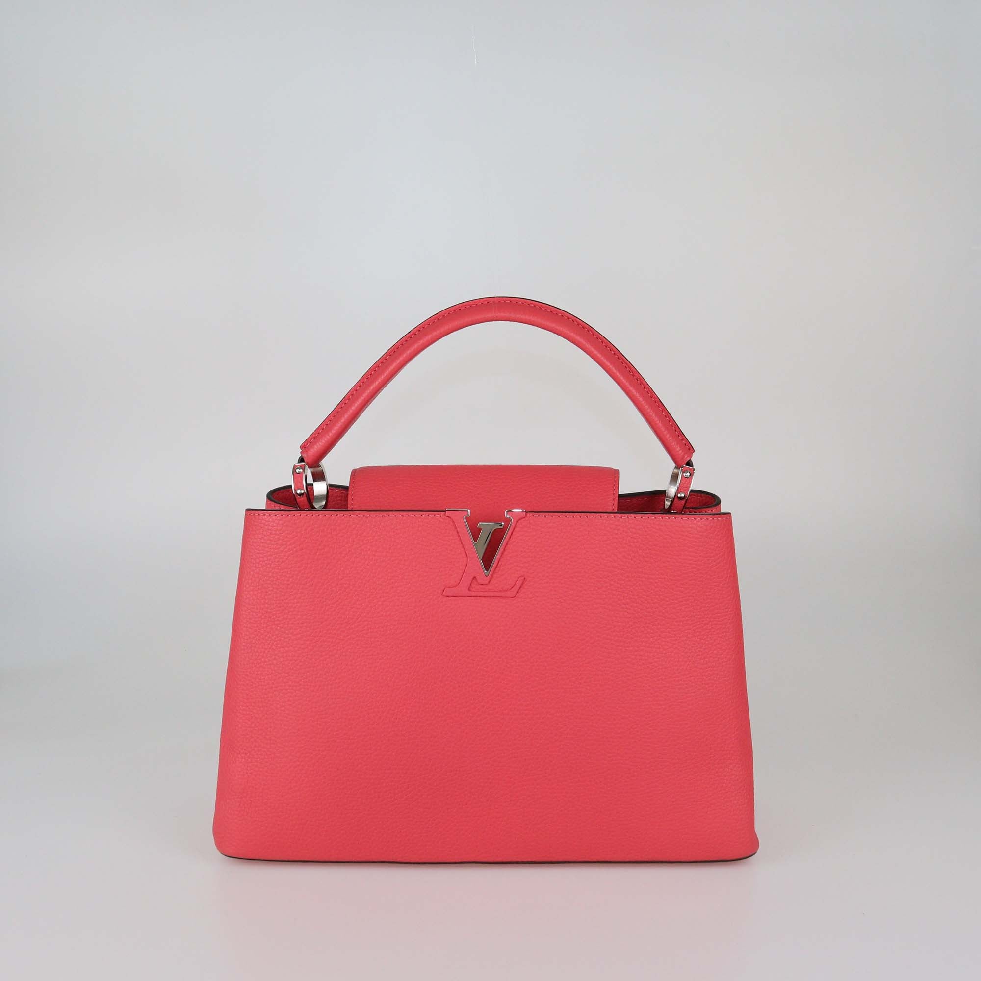 Louis Vuitton Litchi Leather Capucines MM Bag