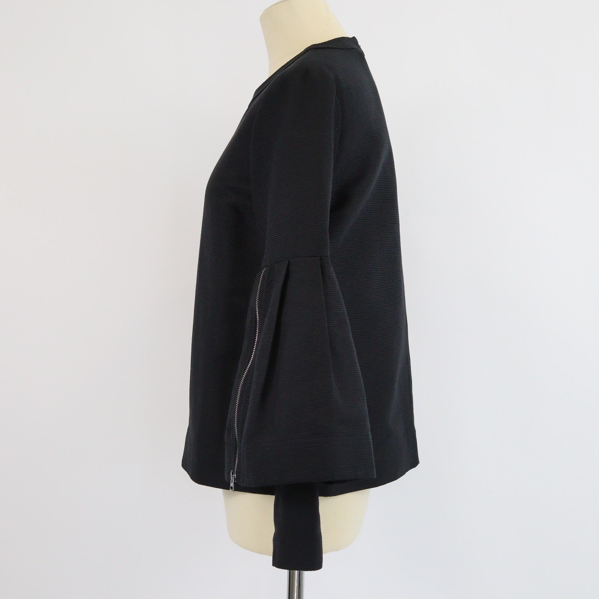 Tom Ford Black Flare Zip Long Sleeve Blouse Womens Tom Ford