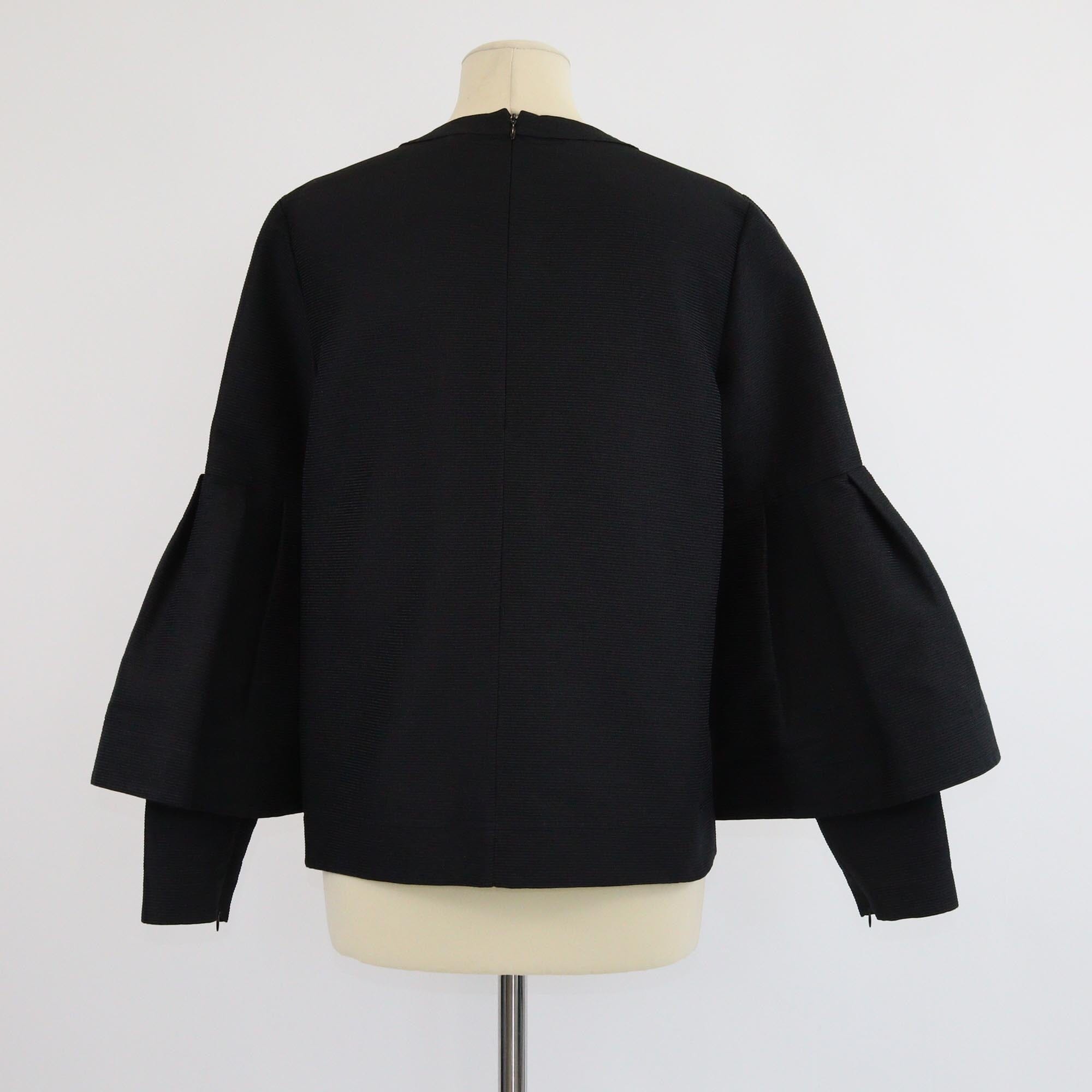 Tom Ford Black Flare Zip Long Sleeve Blouse Womens Tom Ford