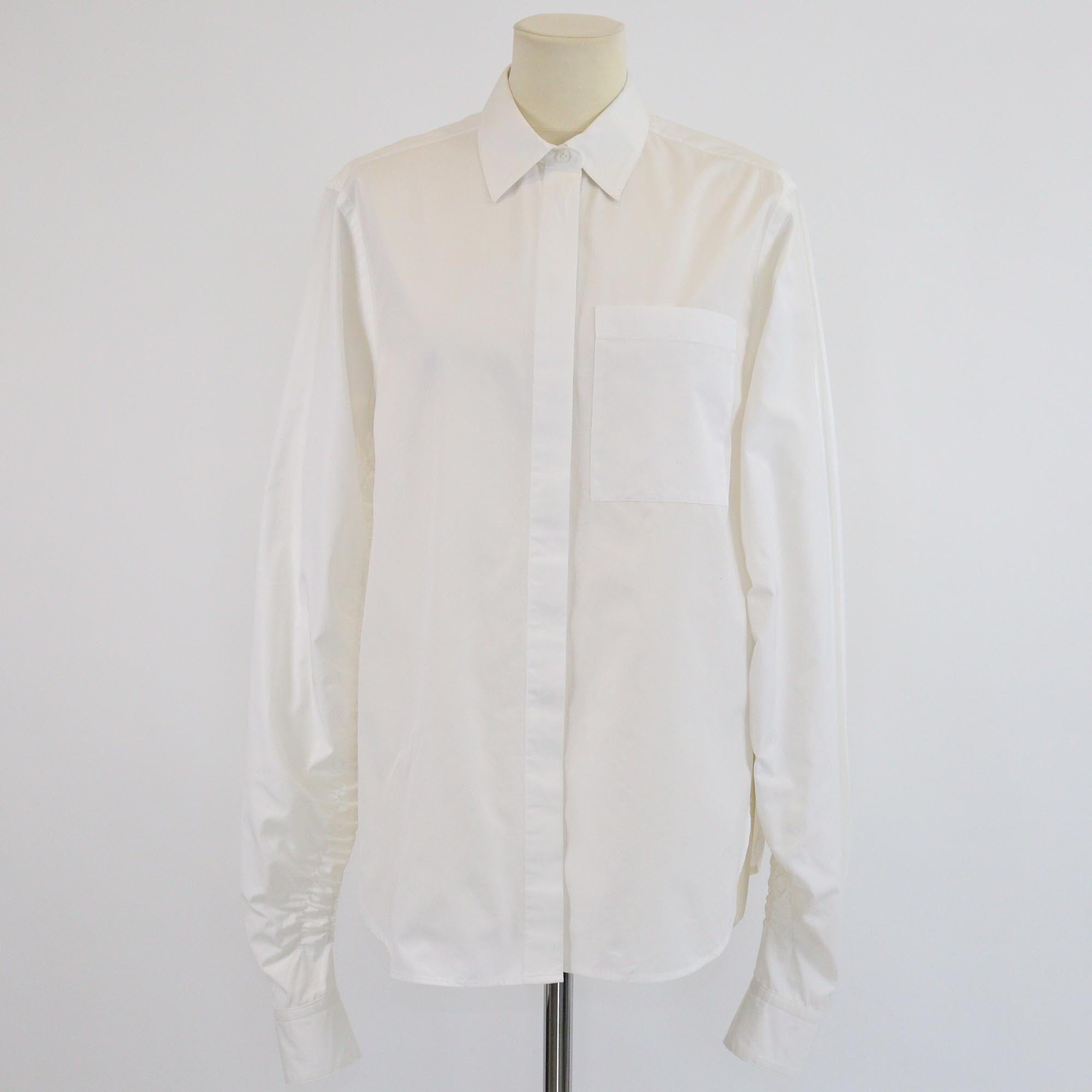 3.1 Phillip Lim White Gathered Sleeve Shirt Womens 3.1 Phillip Lim