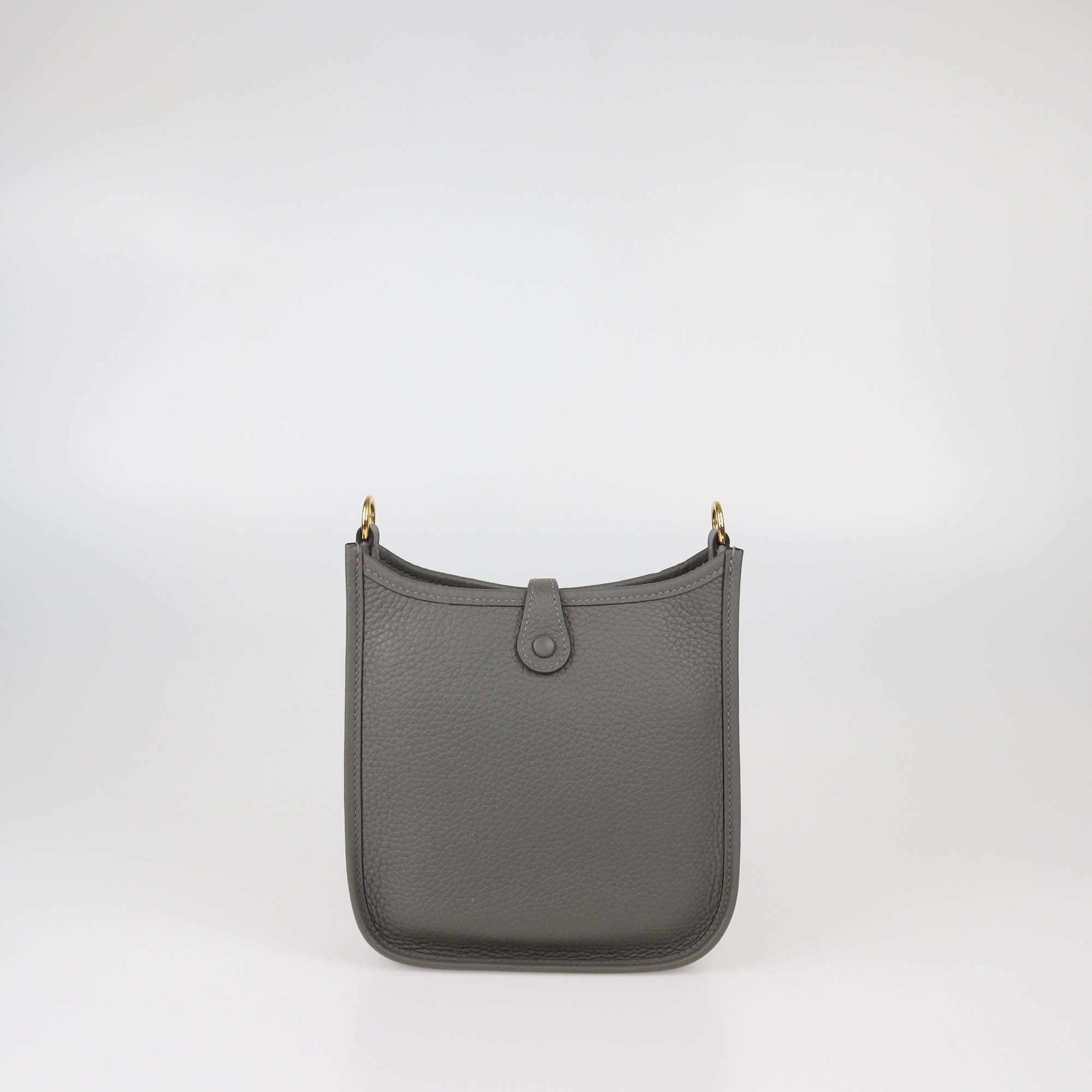Hermes Gris Meyer Clemence Leather Evelyne TPM Bag