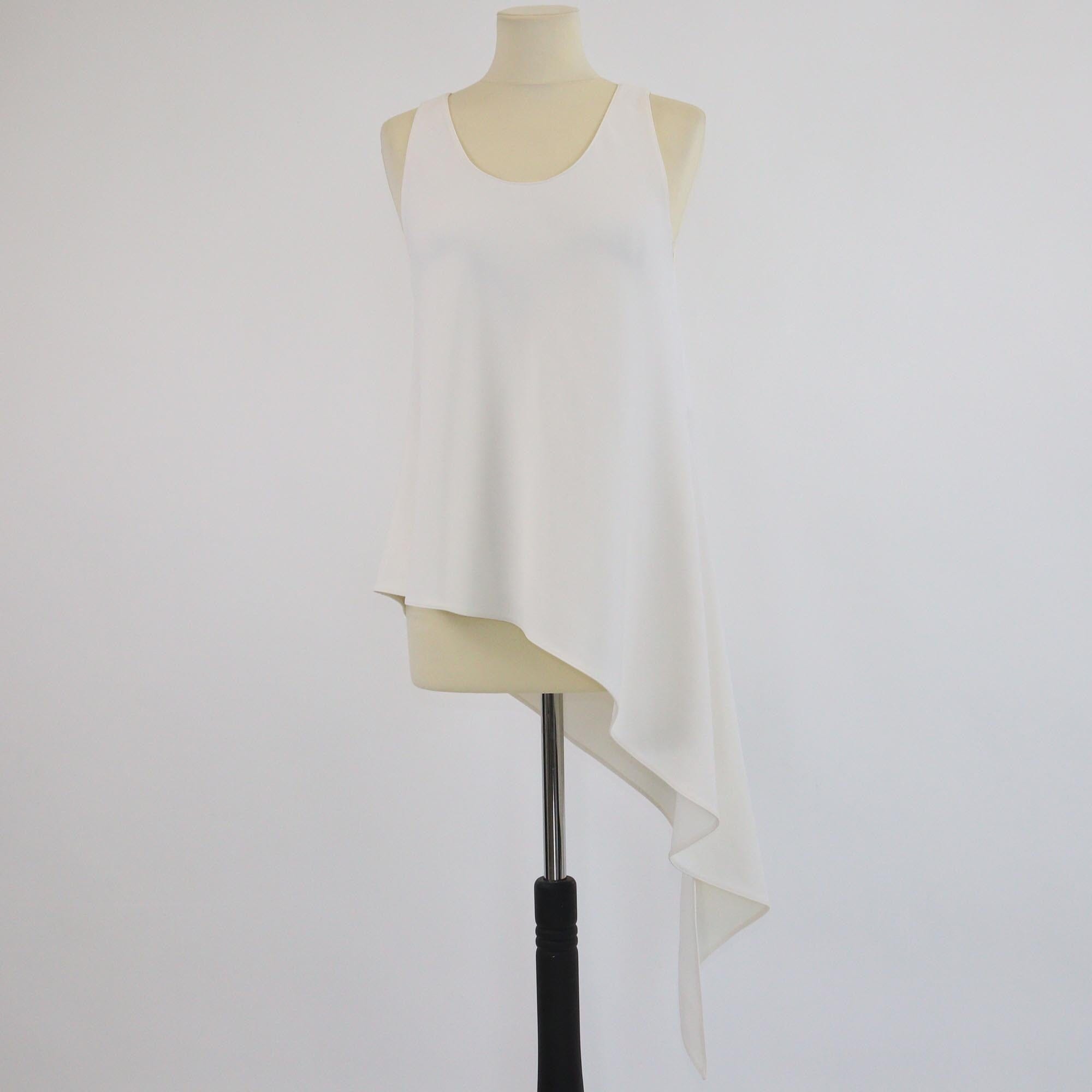Balenciaga Cream Asymmetrical Slit Tank Top Womens Balenciaga
