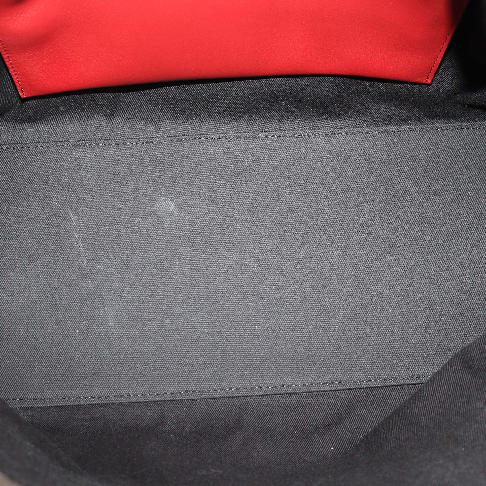 Valentino Dark Grey Leather Large VLogo Fillme Tote